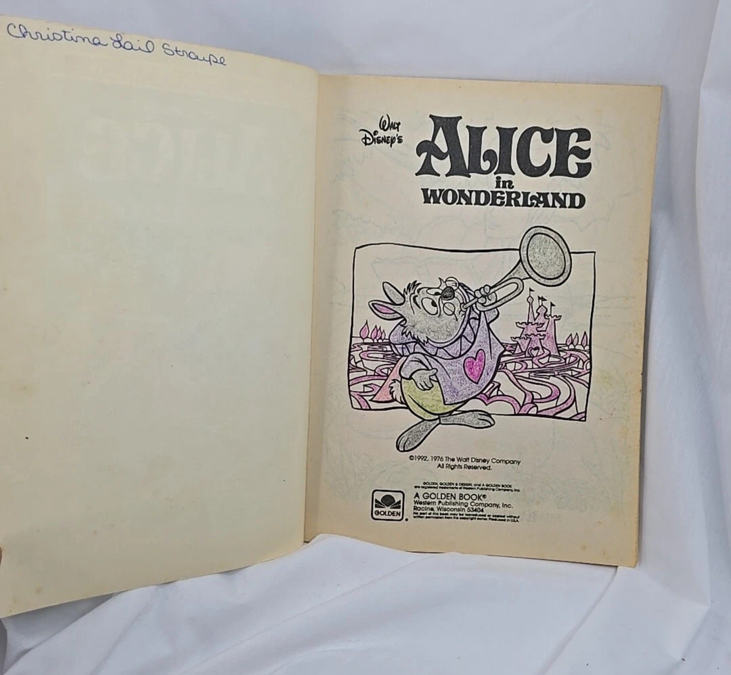 Alice In Wonderland Coloring Book Walt Disney Has Pages Colored In Vintage