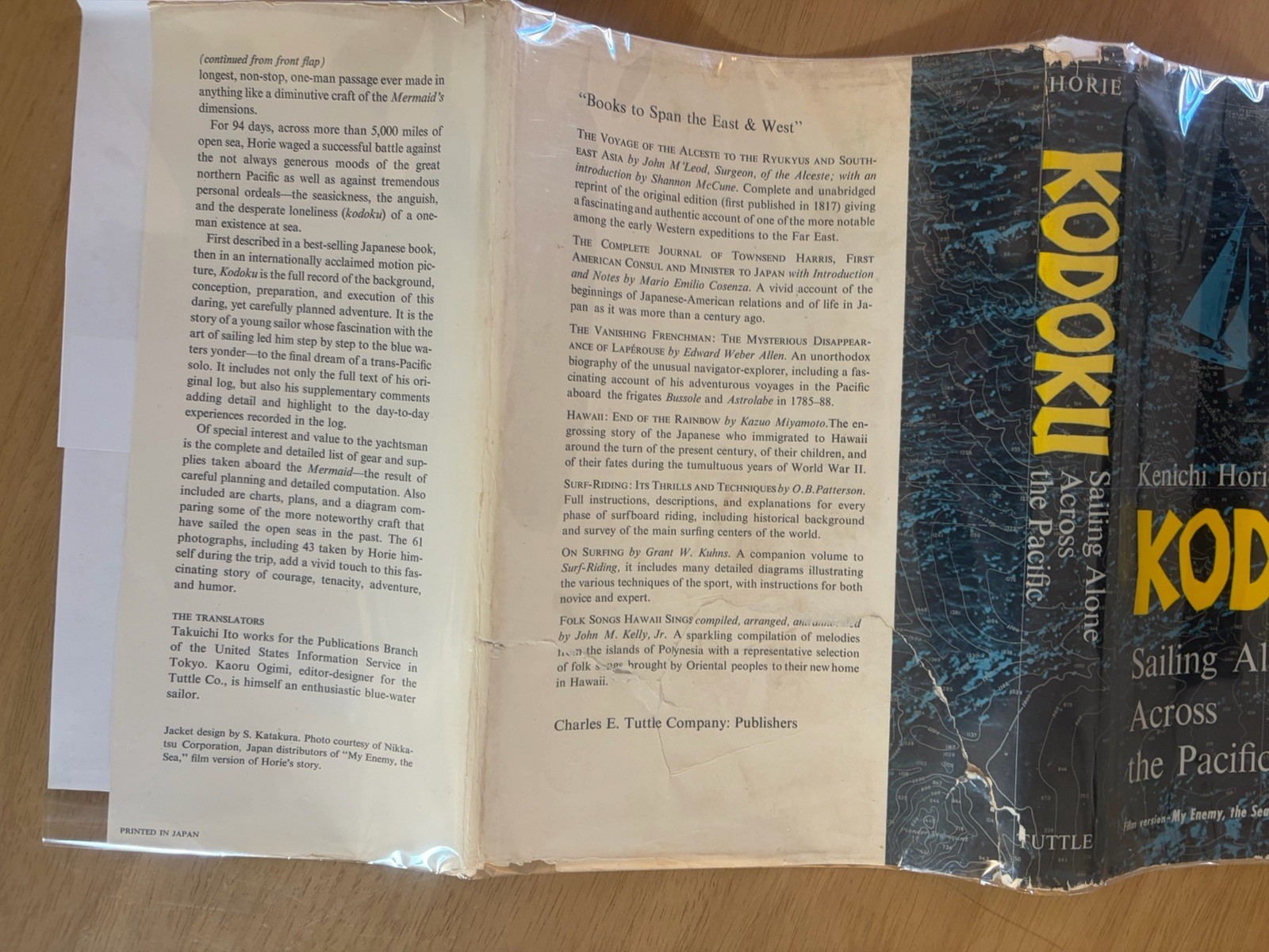 SIGNED Kenichi Horie Kodoku Sailing Alone Across the Pacific 1964 1st edition
