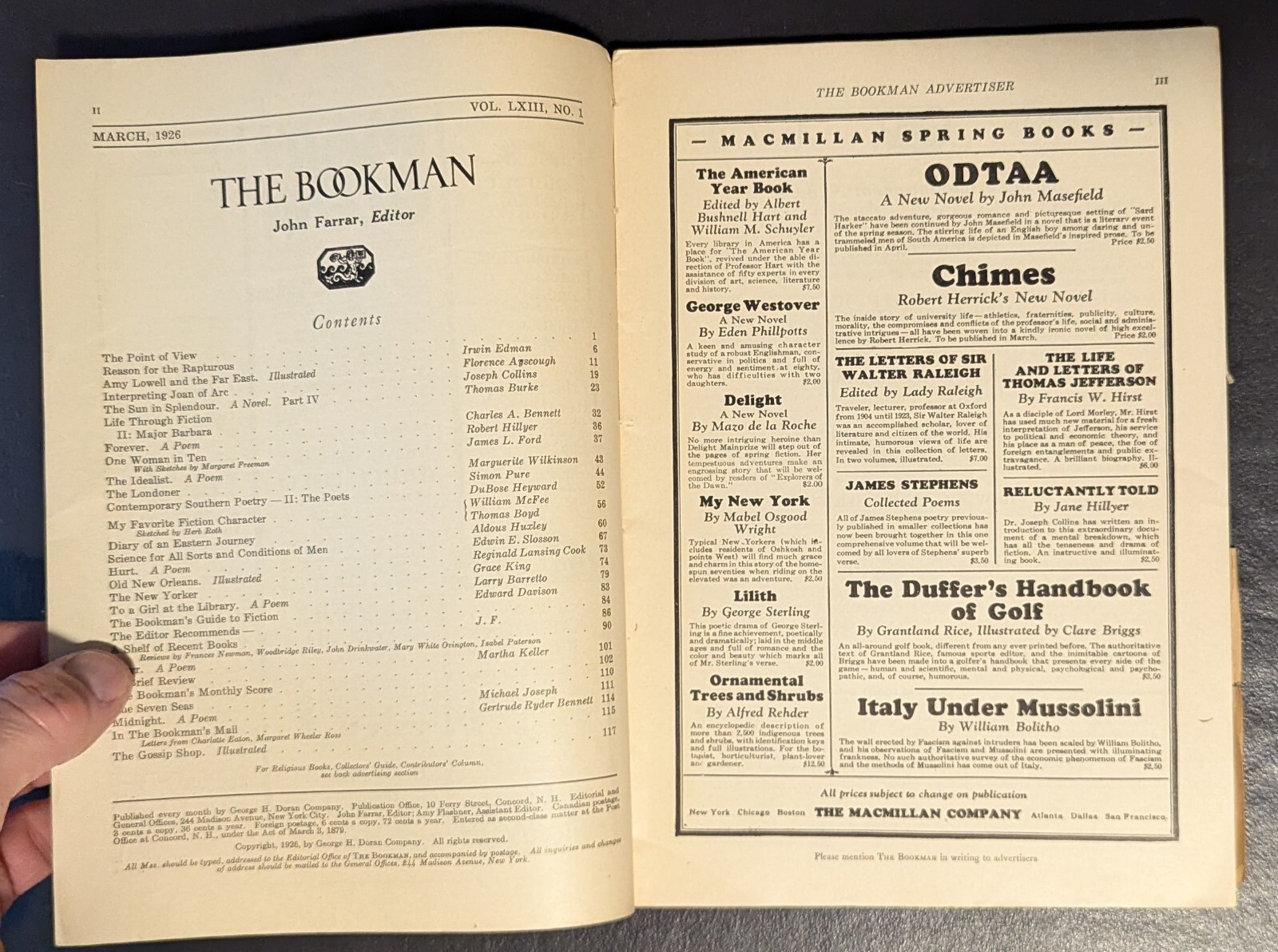 The Bookman Literacy Magazine Lot of 8 – 1921, 1923, 1926, 1928, 1930