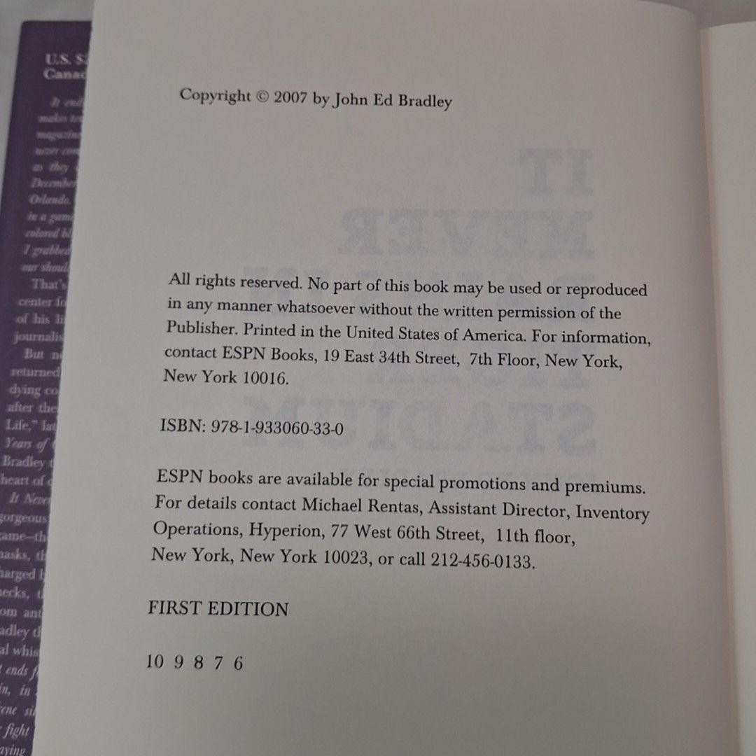 It Never Rains In Tiger Stadium John Ed Bradley Hardcover ESPN Books 2007