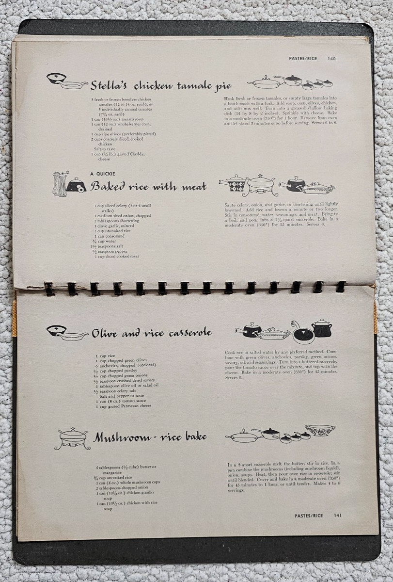 Sunset Cooking With Casseroles Vintage 1958 Cookbook Spiral Bound Hardcover GC