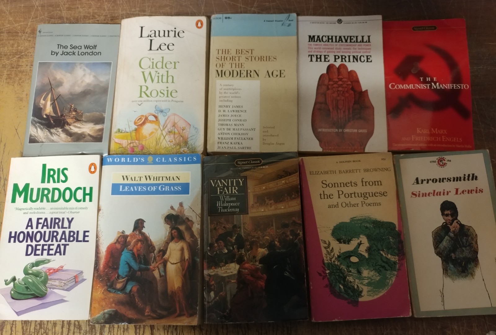 Lot of 10 Classic Paperback Literature Book Penguin Orwell Dickens Steinbeck Mix
