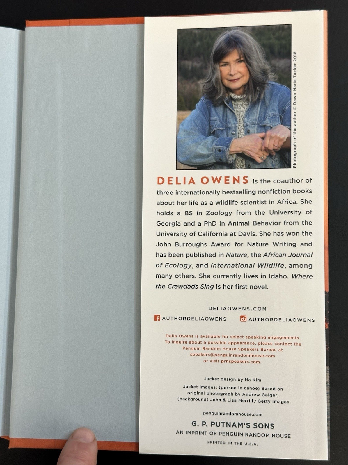 SIGNED Where The Crawdads Sing Delia Owens 1st Edition Later Printing 2018 HCDJ