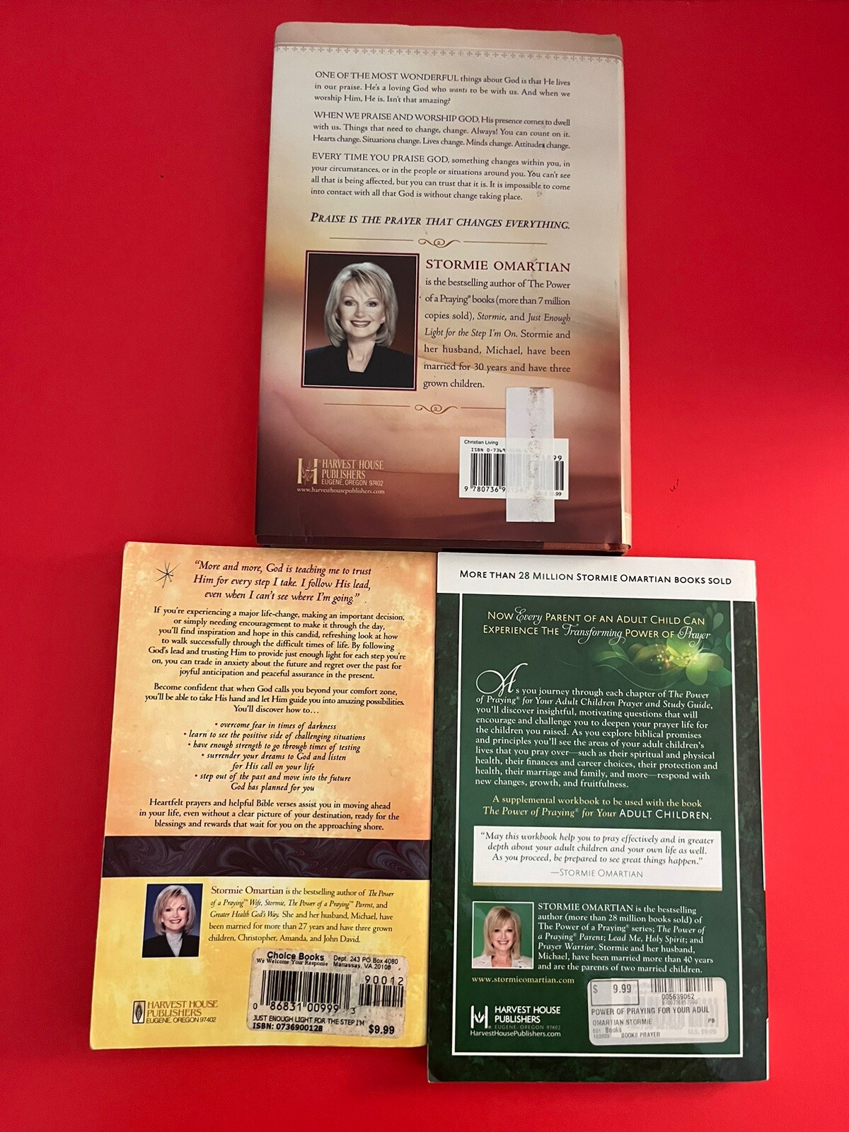 Lot 3 stormie omartian books The Prayer That Changes Ev Just Enough Light Adult