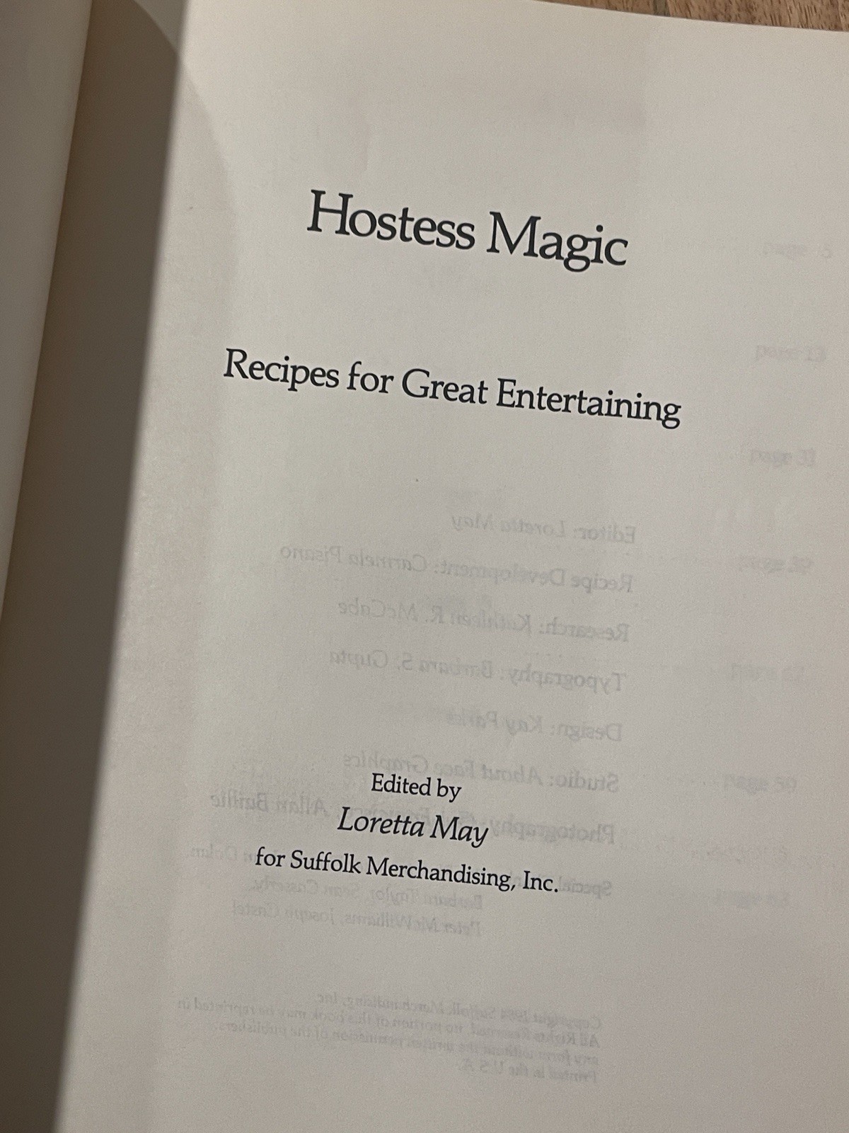 Hostess Magic Recipes Tips/Secrets for Great Entertaining Loretta May 72 Pages