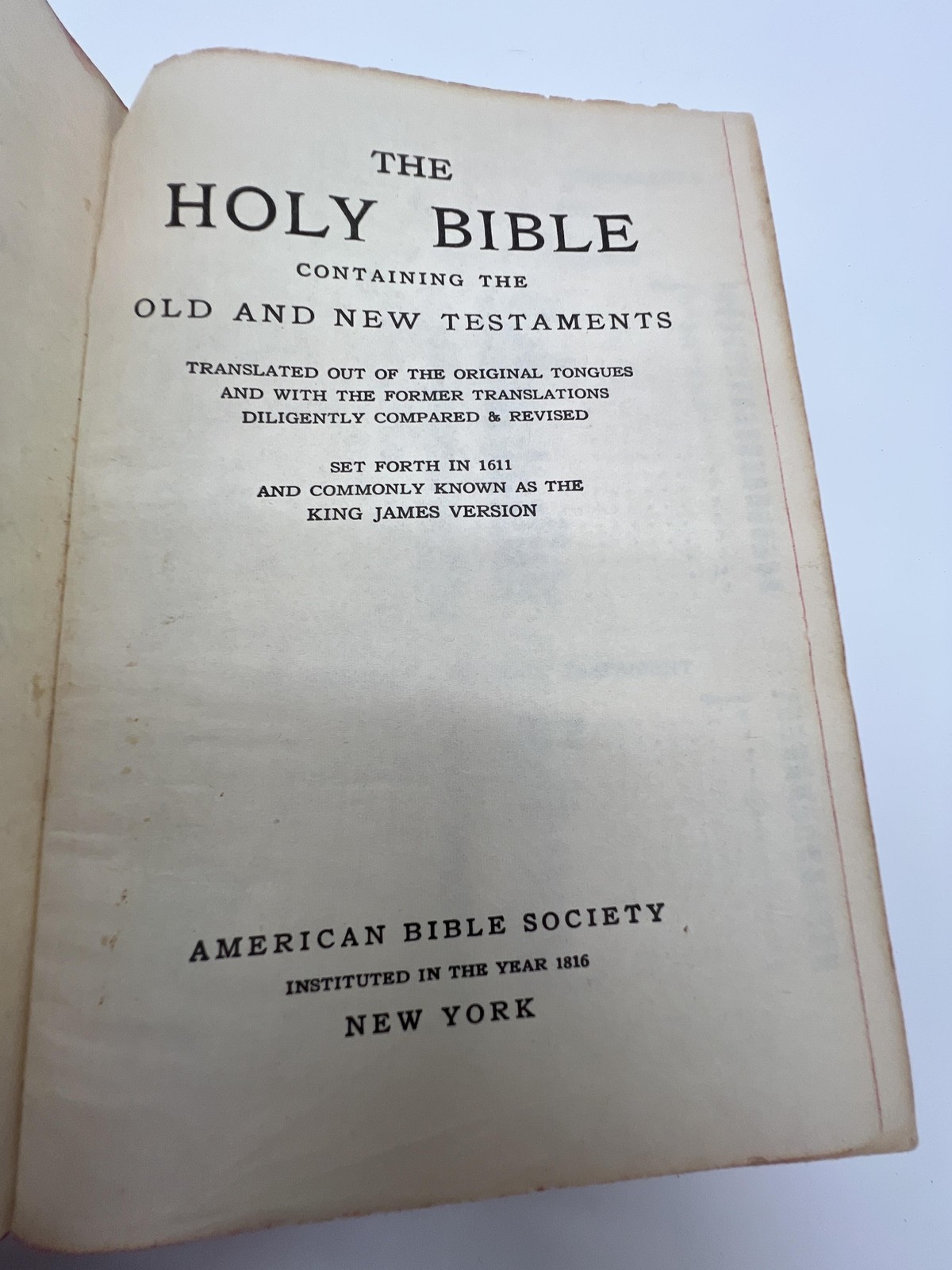 Vintage 1959 The Holy Bible KJV American Bible Society Black Cloth HC Maps 50s