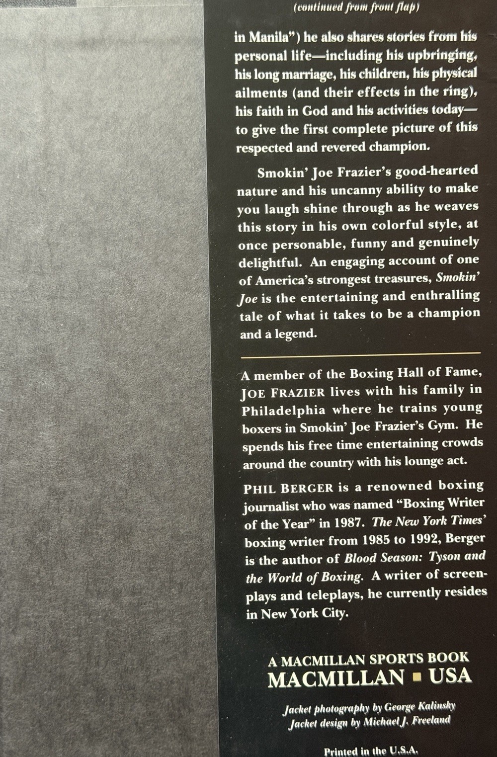 Smokin Joe Frazier Autobiography 1996 1st Printing Hardcover DJ Boxing Ali