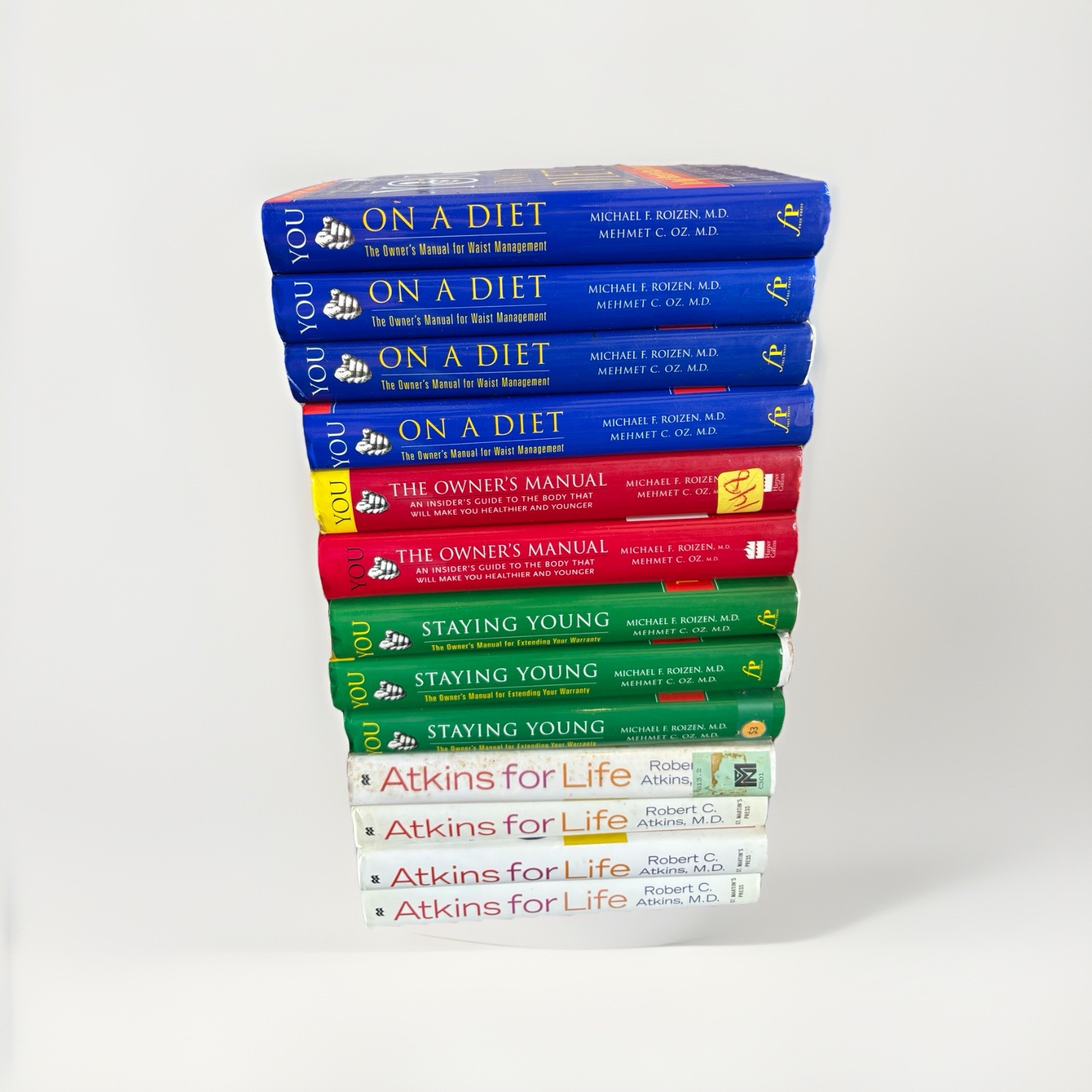 Health & Dieting Hardcover Book Lot – 12 Books (Dr. Oz „YOU“ Series & Atkins)
