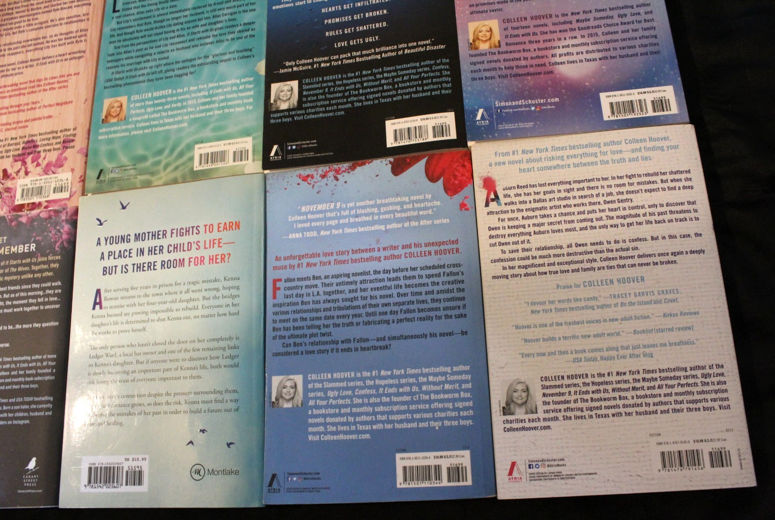 Colleen Hoover Trade Paperback Lot of 10 ~ Contemporary Romance (Acceptable)