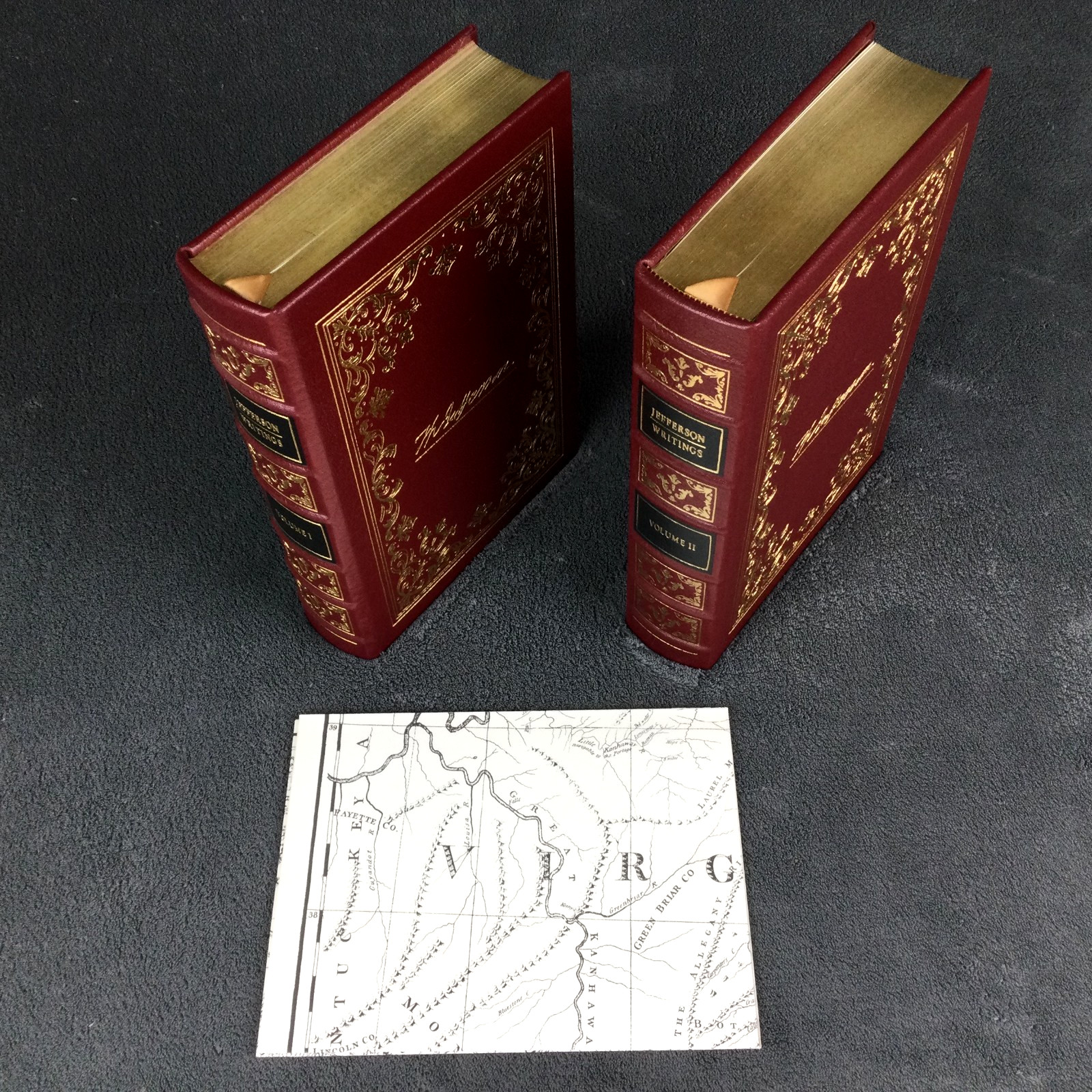 Thomas Jefferson Writings EASTON PRESS I & II Volumes 1 & 2 Red Leather Bound HC