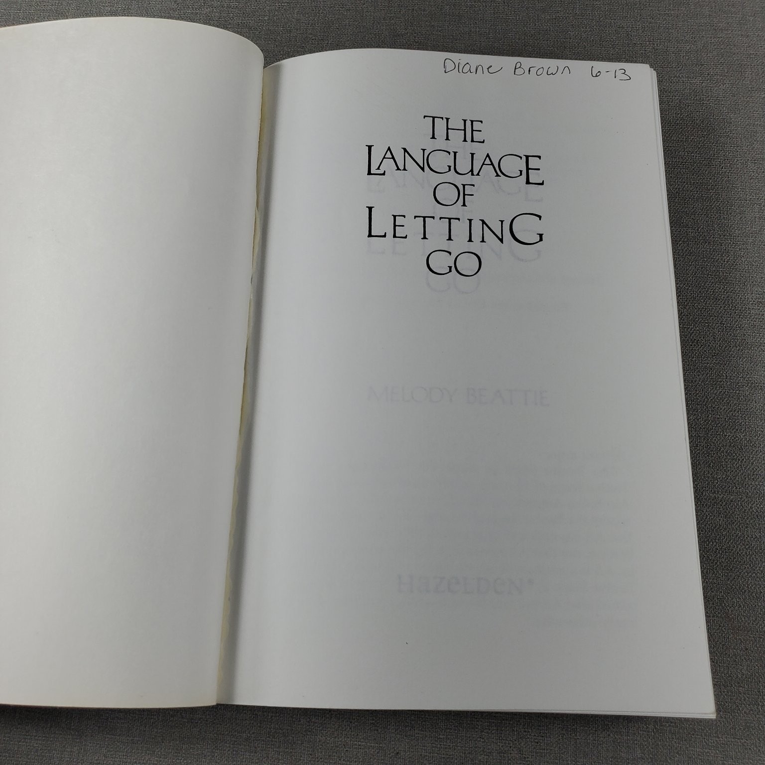 The Language of Letting Go Melody Beattie Daily Meditations 2002 Hazelden Book