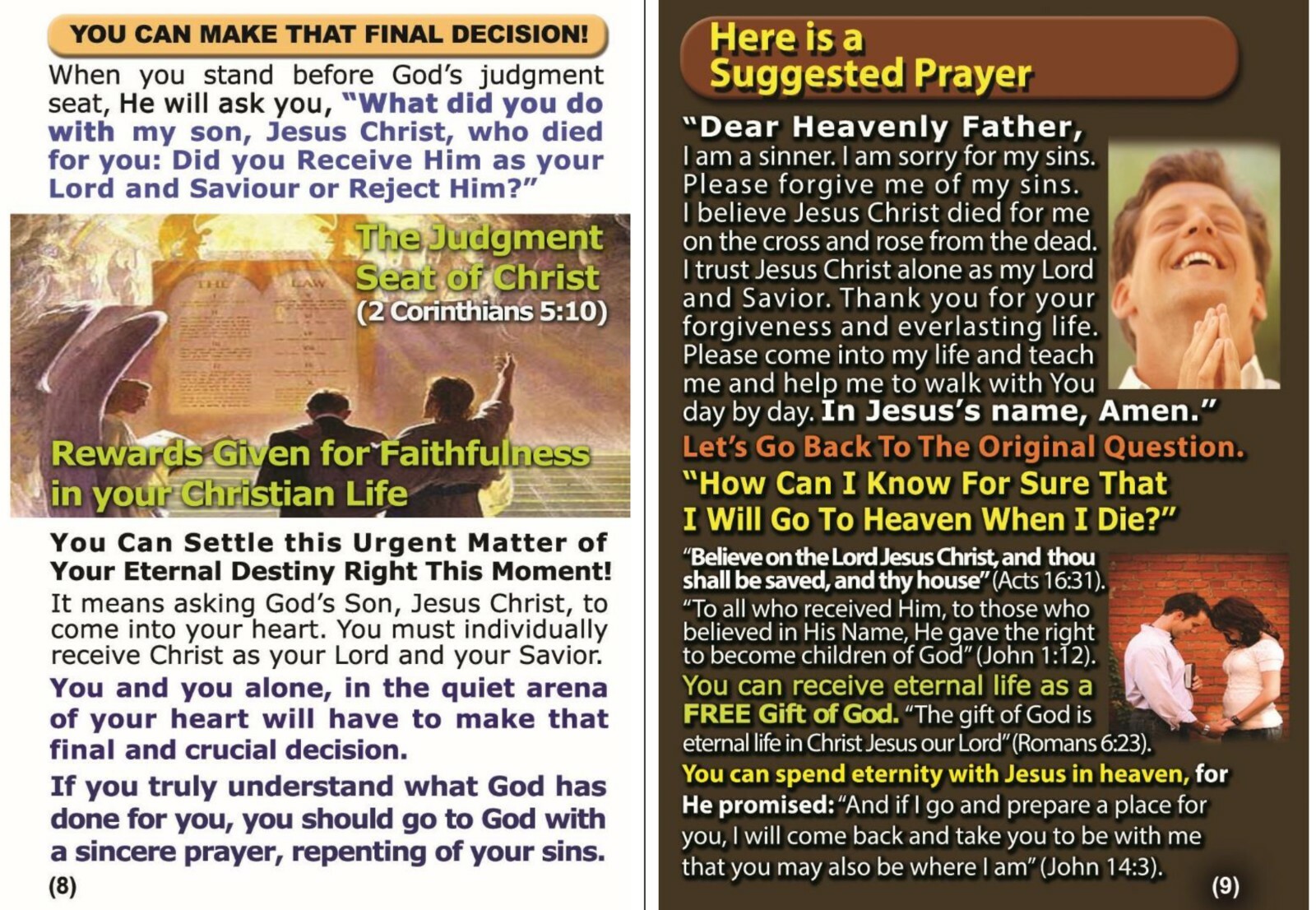 BIBLE, Gospel Tracts: THE RAPTURE, PK of 32 Units, 16 Pages Each.