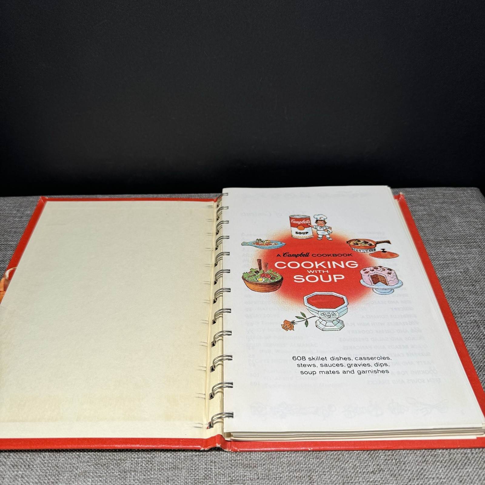 Vintage Campbell’s Cooking with Soup Cookbook Spiral Bound Hardcover Recipe Book