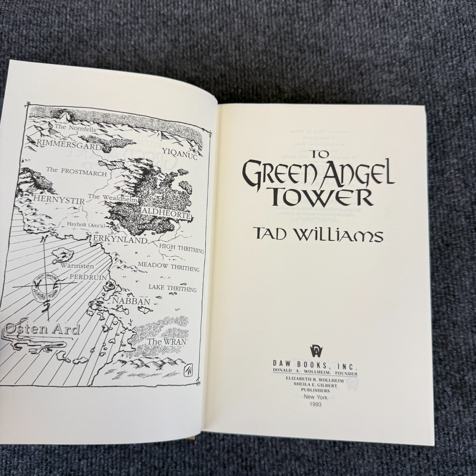 To Green Angel Tower by Tad Williams (1993 Hardcover) First Printing Excellent