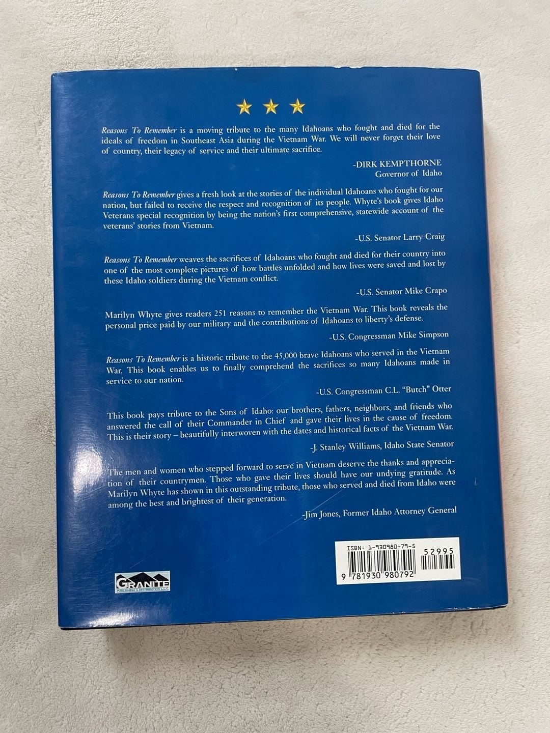Reasons to Remember A Tribute to the Unsung Heroes of Vietnam War by Marilyn Why