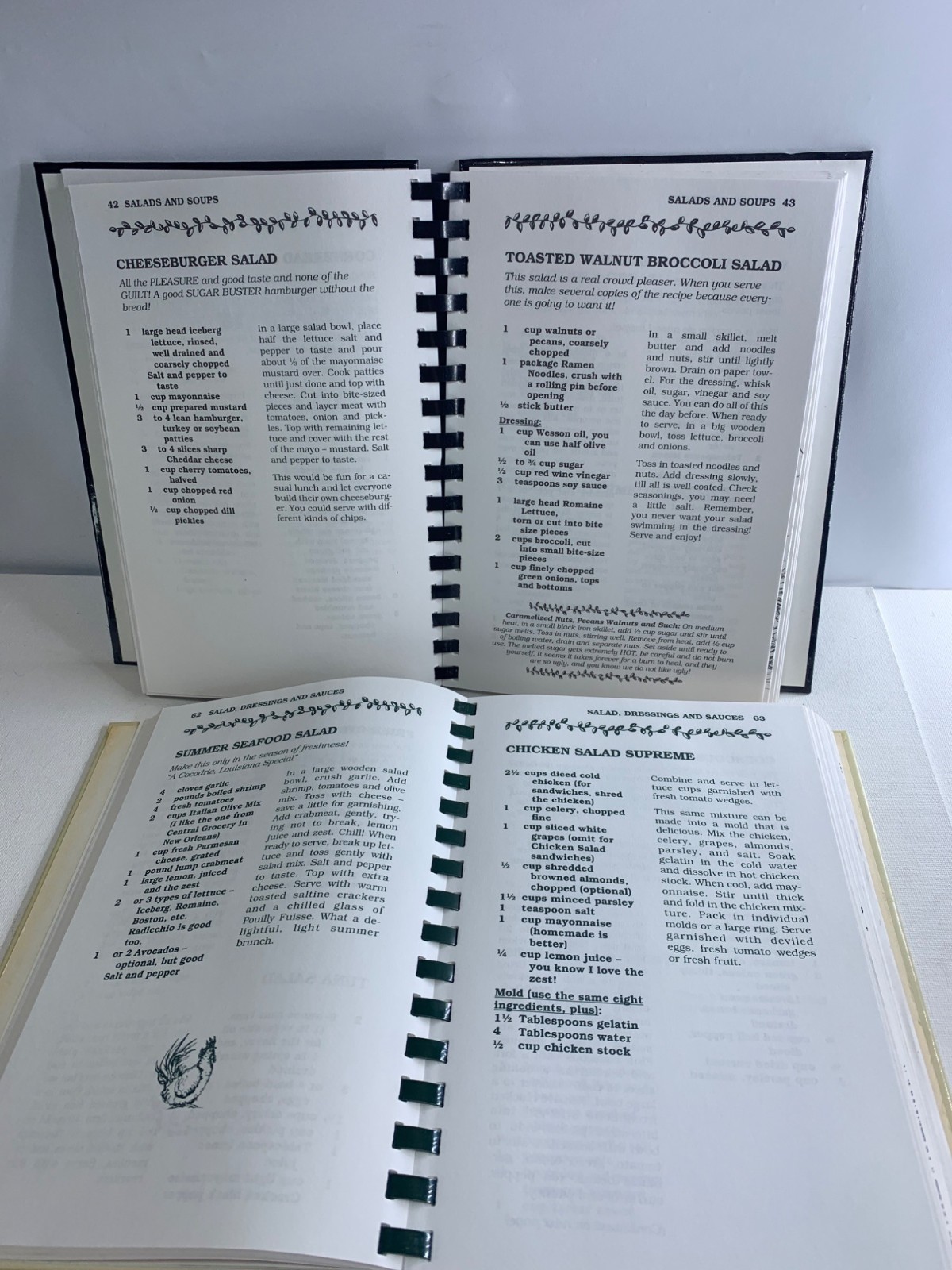 Cooking & Gardening With Dianne Cage & Dianne II Cook & Tell Spiral Bound Lot