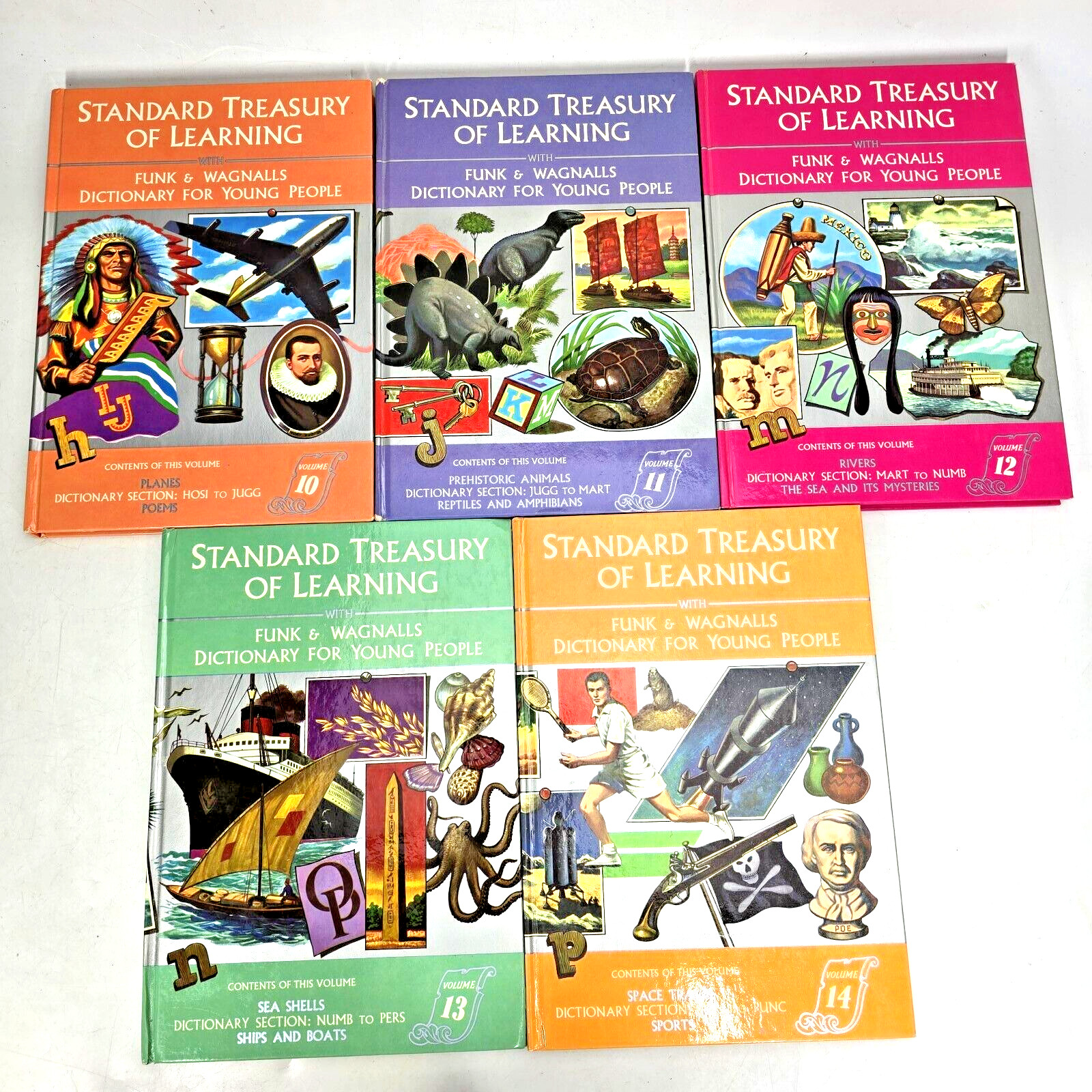 Funk And Wagnalls Standard Treasury of Learning Dictionary Travel More 5 Books