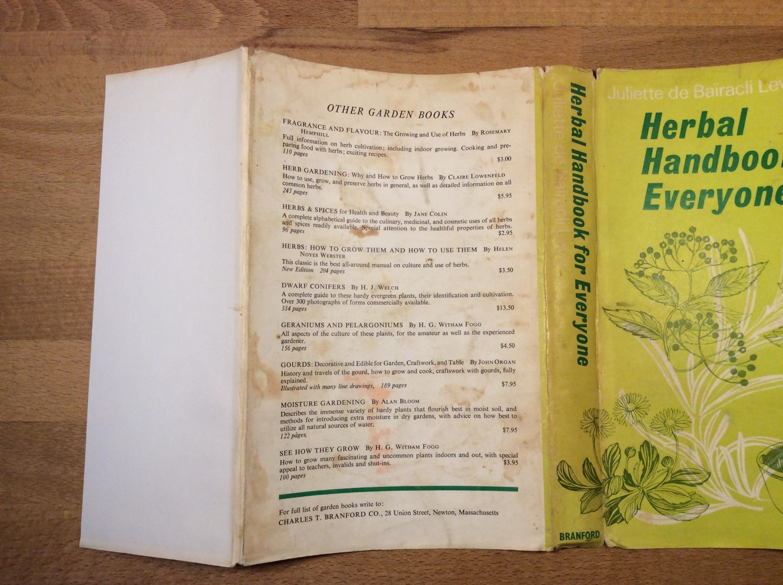 Herbal Handbook For Everyone, Juliette de Bairacli Levy, 1967 Hardcover