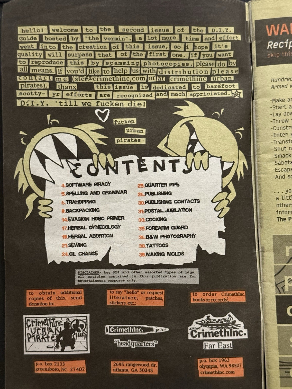 Punk Zine (2002) – D.I.Y. Guide II: Dismantling Capitalism… CrimethInc. 56 pages
