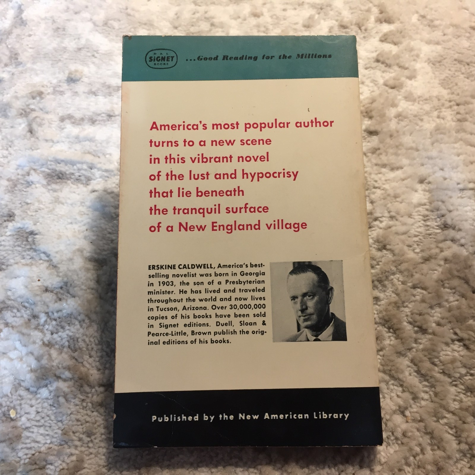 A Lamp For Nightfall Erskine Caldwell 1954 Signet Books American Small Town Book