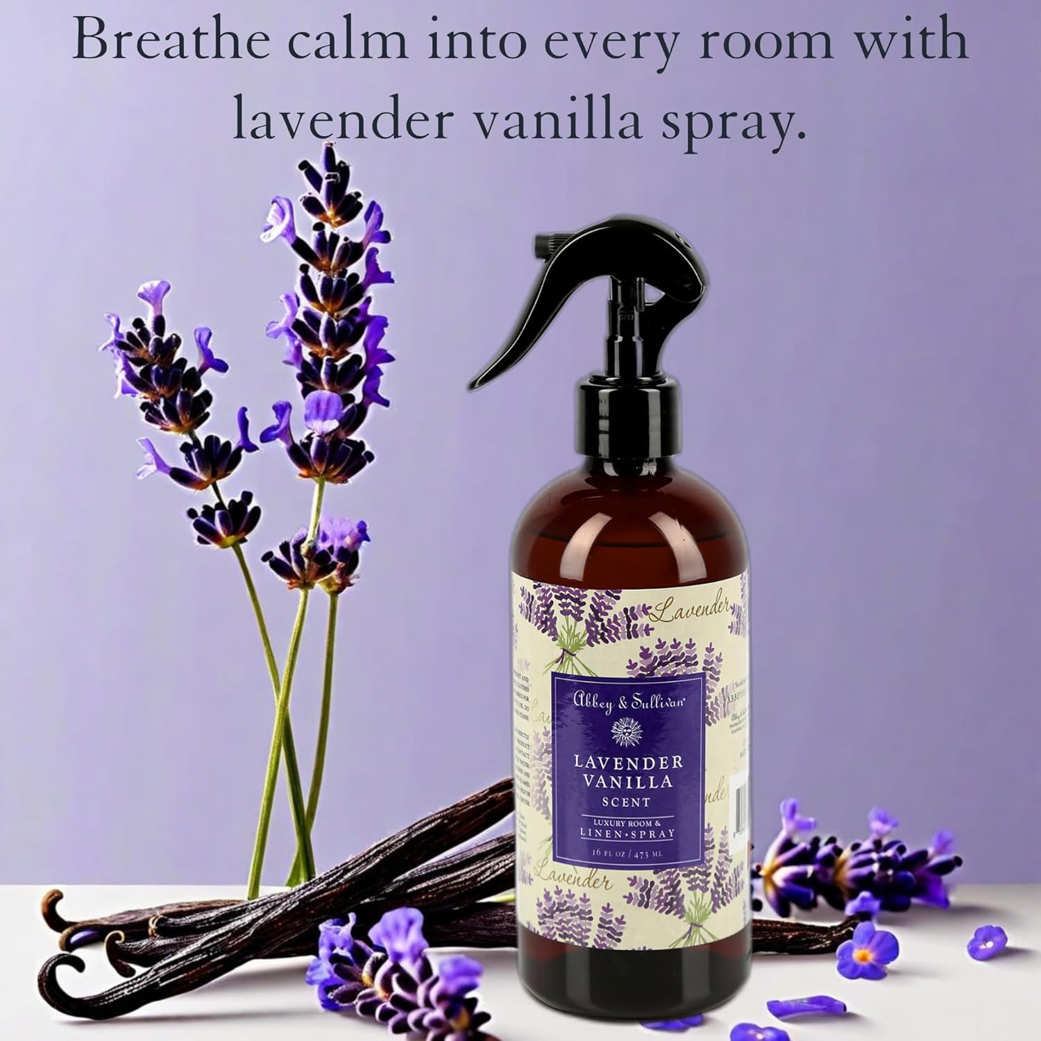 Odor Eliminating and Refreshing Linen and Room Spray, Lavender Vanilla, 16 Oz.