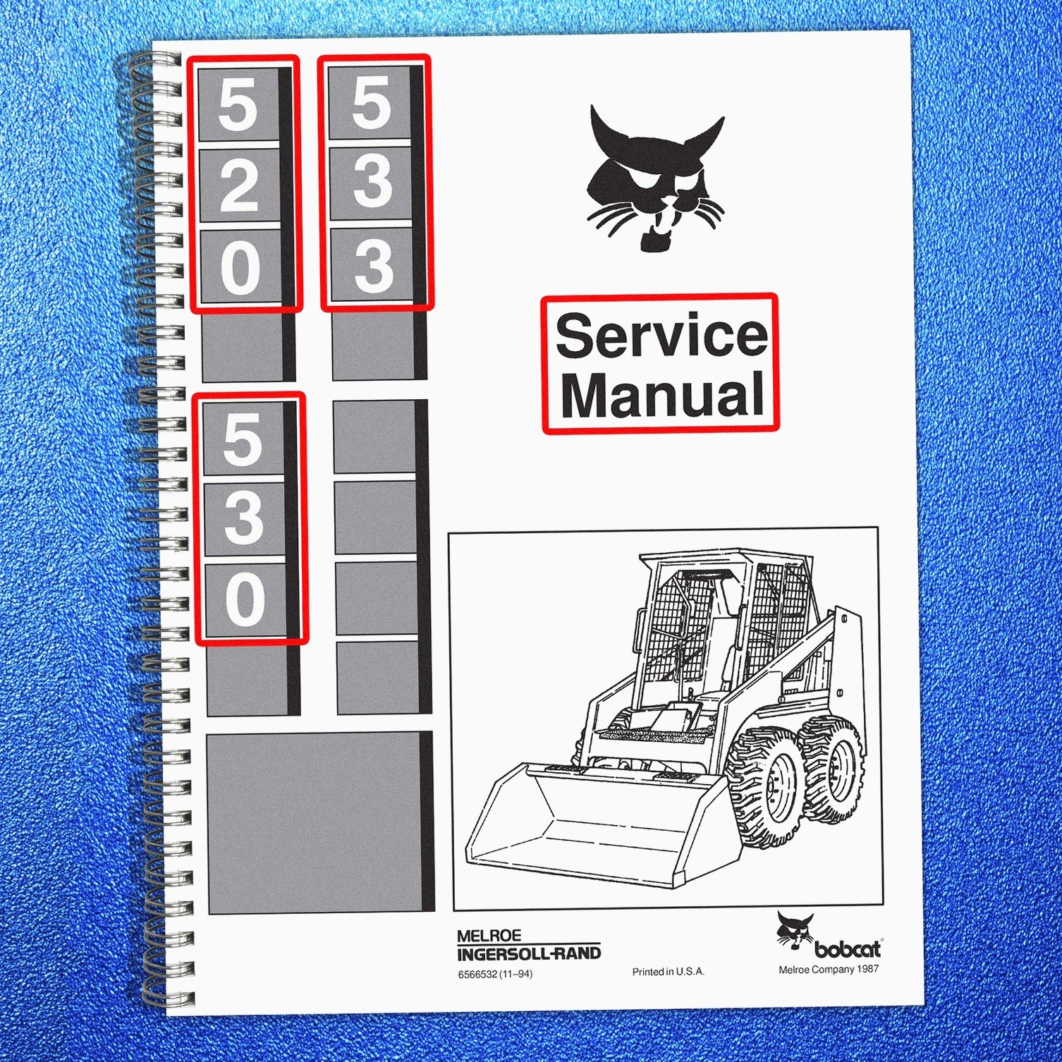 BOBCAT 520 530 533 Service Manual – SECURED – FRONT & BACK – XL FOLDOUT PAGES