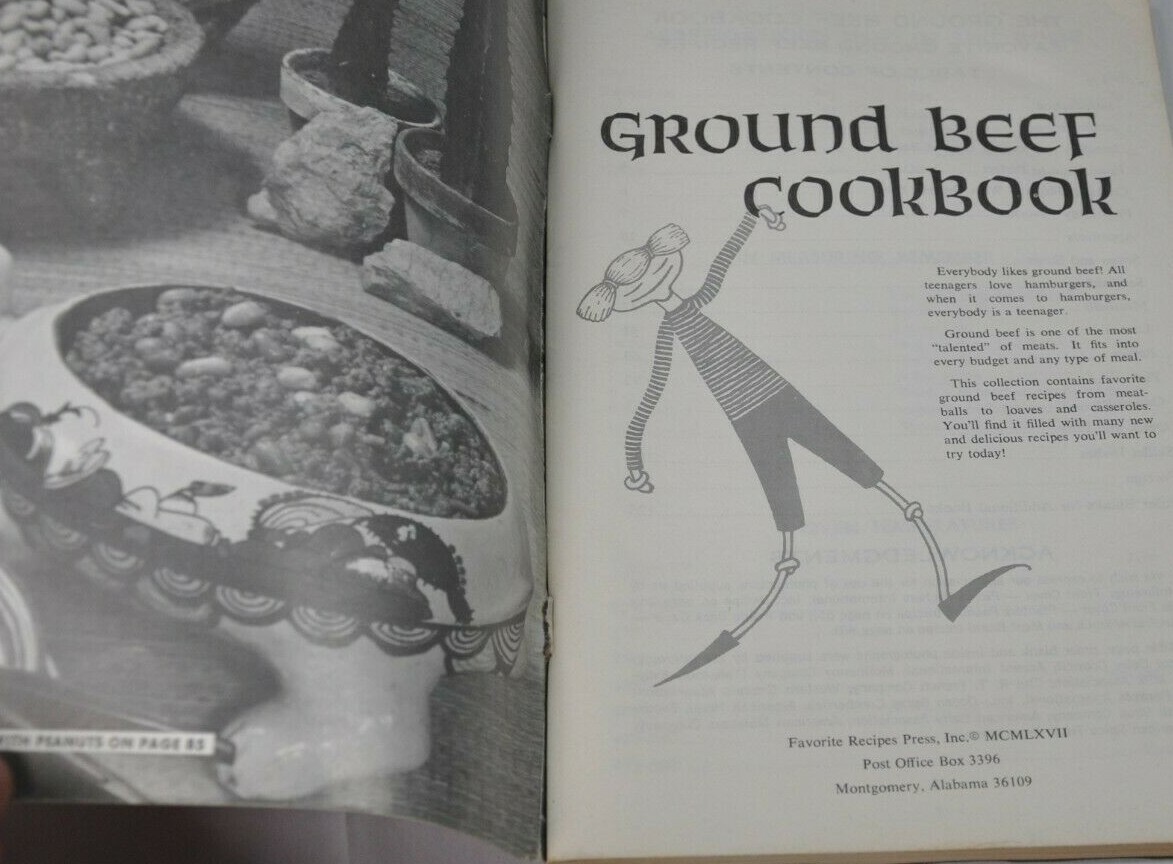 1967 Ground Beef Cookbook Over 500 Favorite Recipes Press 124 pages Vintage