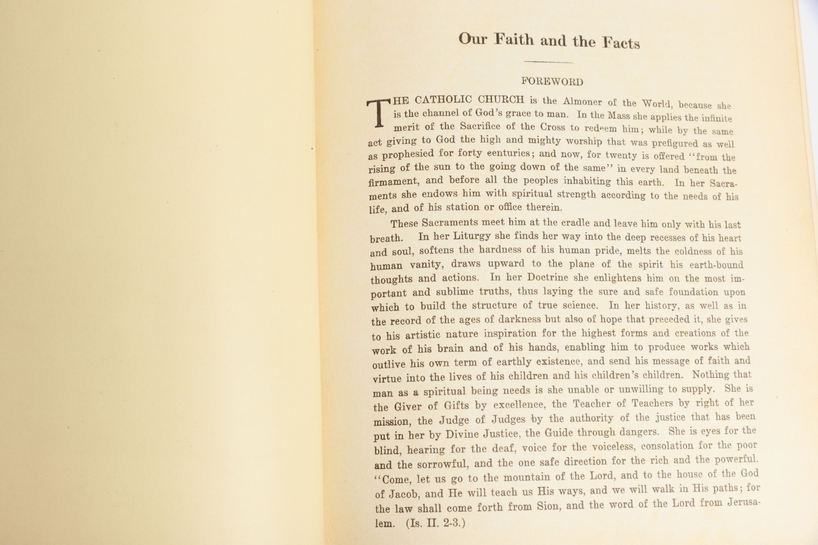 Antique Our Faith and the Facts by CF Donovan MA Hardcover 1925