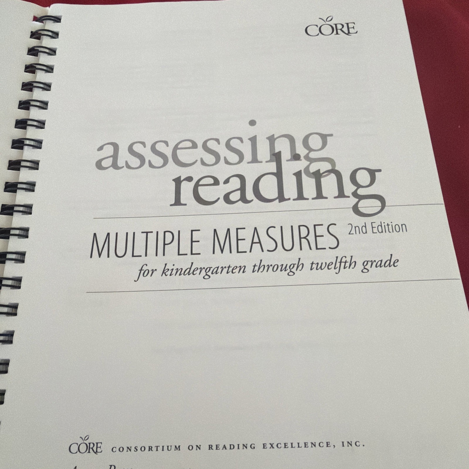 Arena Press Assessing Reading Multiple Measures Revised 2nd Ed Spiral Bound CORE