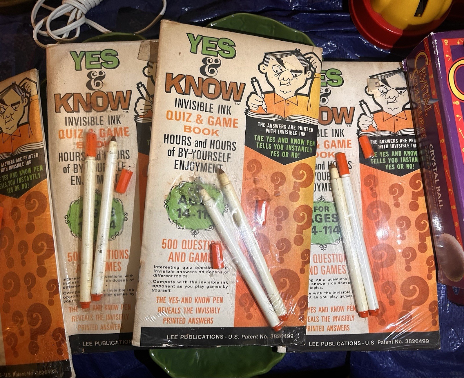 4 x Yes & Know Invisible Ink Quiz & Game Books Vintage Made in USA LOT Sealed