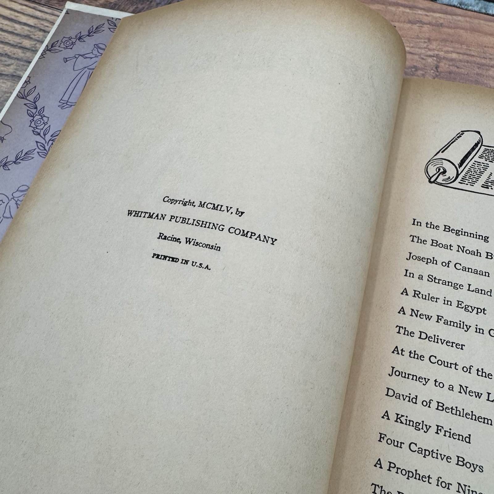 Vintage Bedtime Bible Stories Book 1955 Hard Cover Whitman Publishing USA Illus