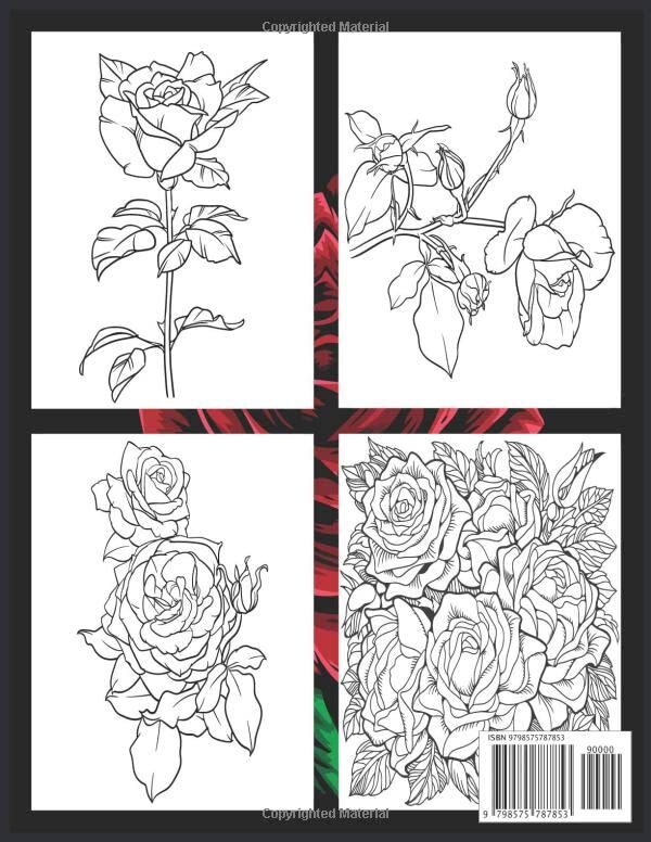 Beautiful Roses Coloring Book For Adults: An Adult Coloring Book with Rose Flowe
