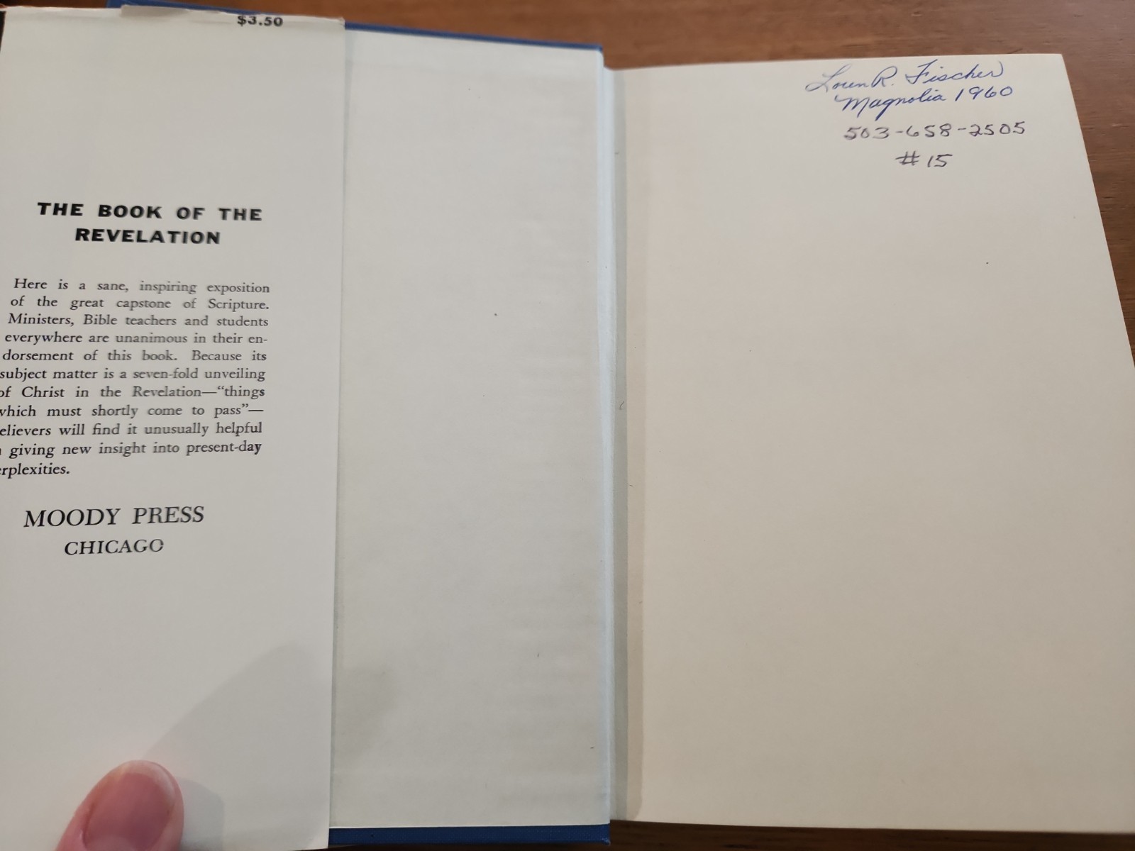 The Book of the Revelation by William R. Newell Hardback in Dust Jacket