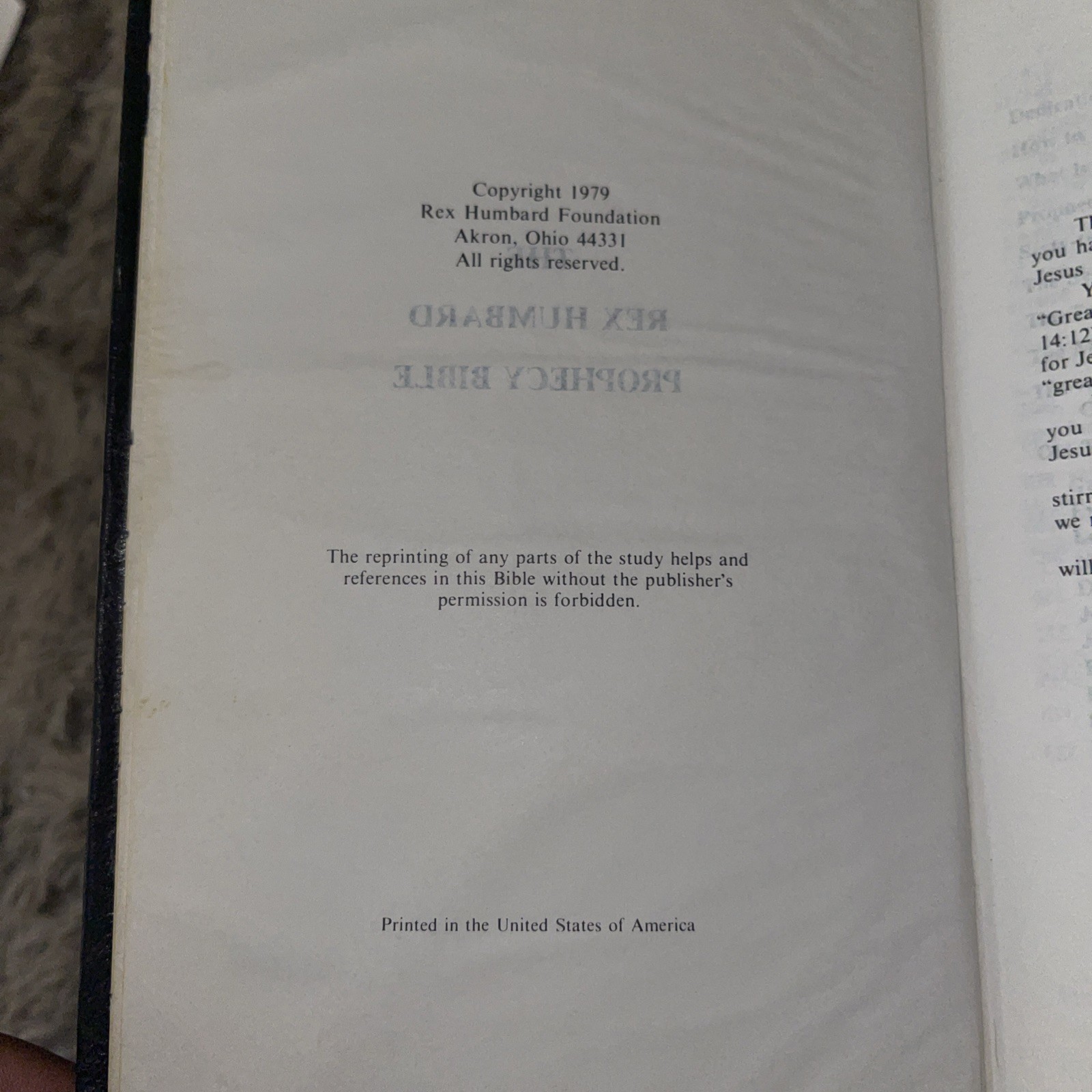 Vintage 1979 Rex Humbard Prophecy Bible KJV Genuine Leather Black