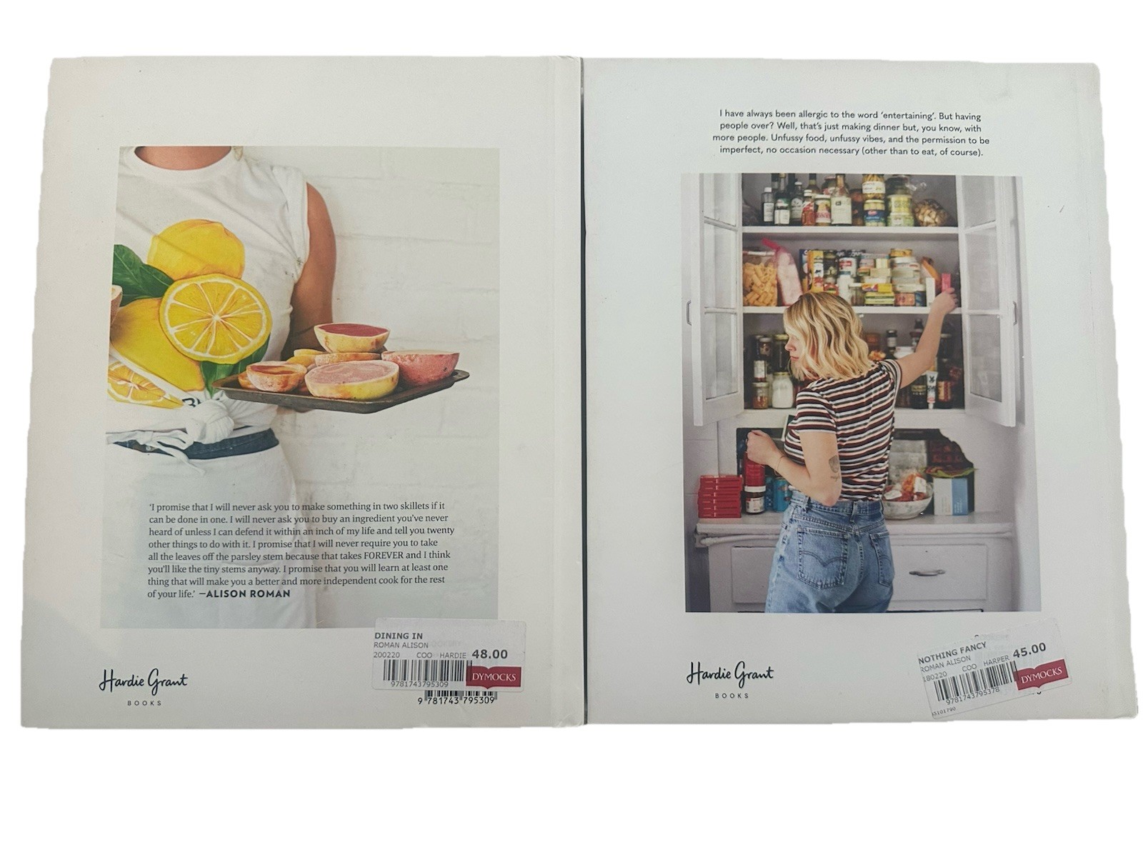 Alison Roman Hard Cover Book Bundle Dining In & Nothing Fancy Cook Books