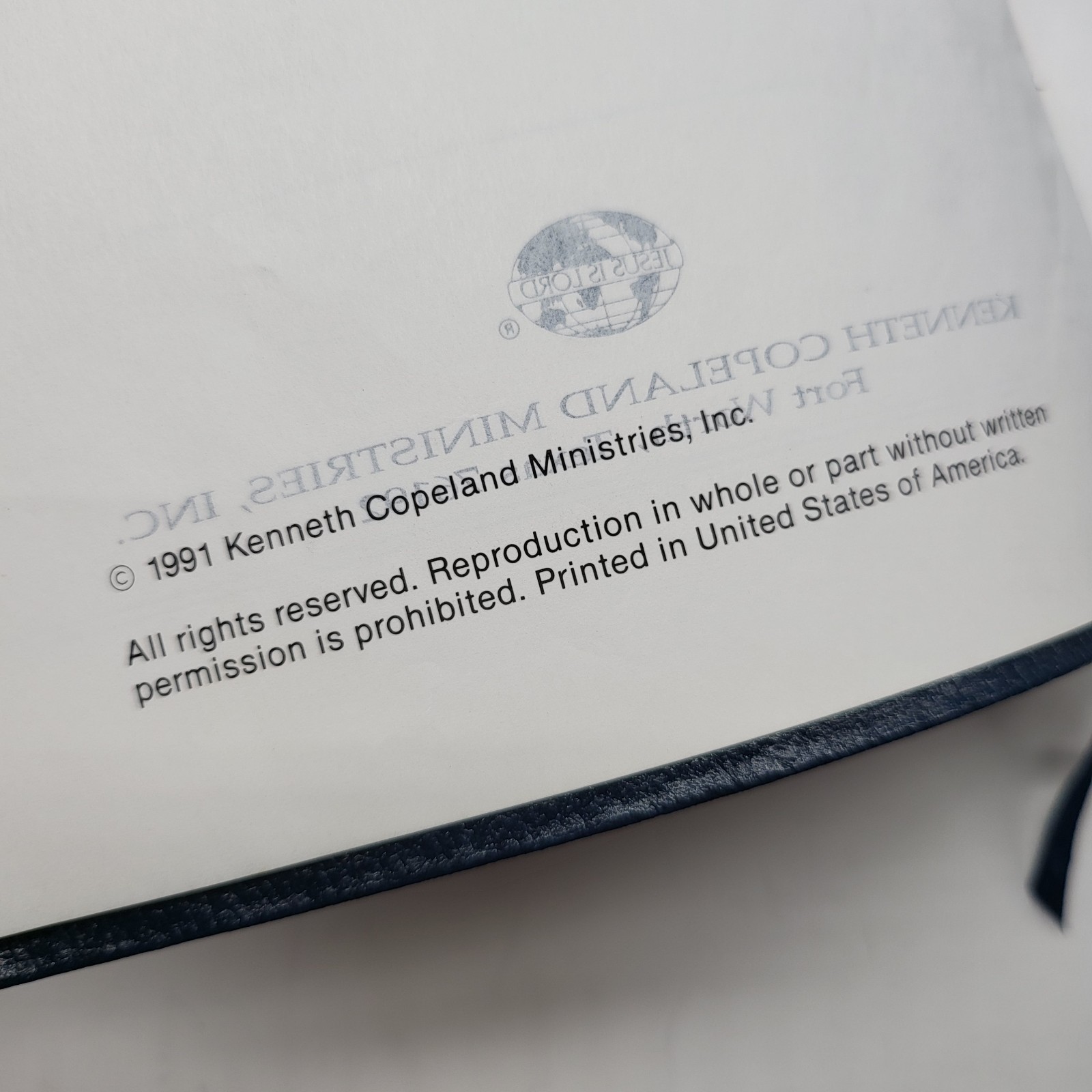 Kenneth Copeland Bible 1991 Genuine Leather Navy Blue Reference Concordance KJV