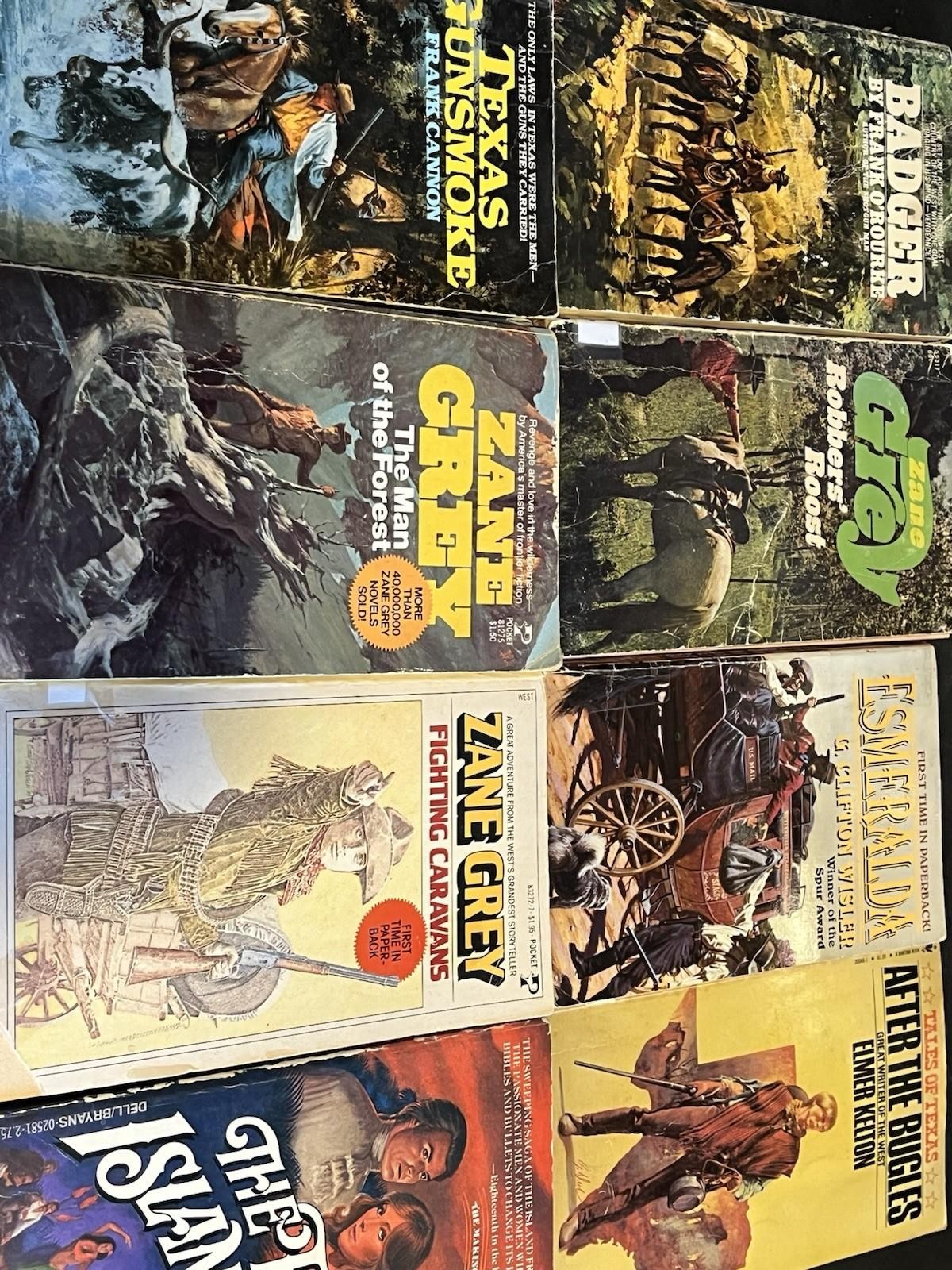 50+ WESTERN Book Lot Classic Cowboy Action ZANE GREY BRAND KELTON Vintage