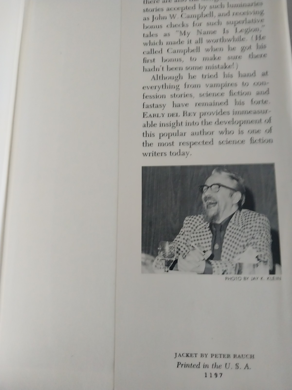 Early Del Rey by Lester Del Rey 1975 Hardcover HCDJ BCE Vintage Sci-Fi