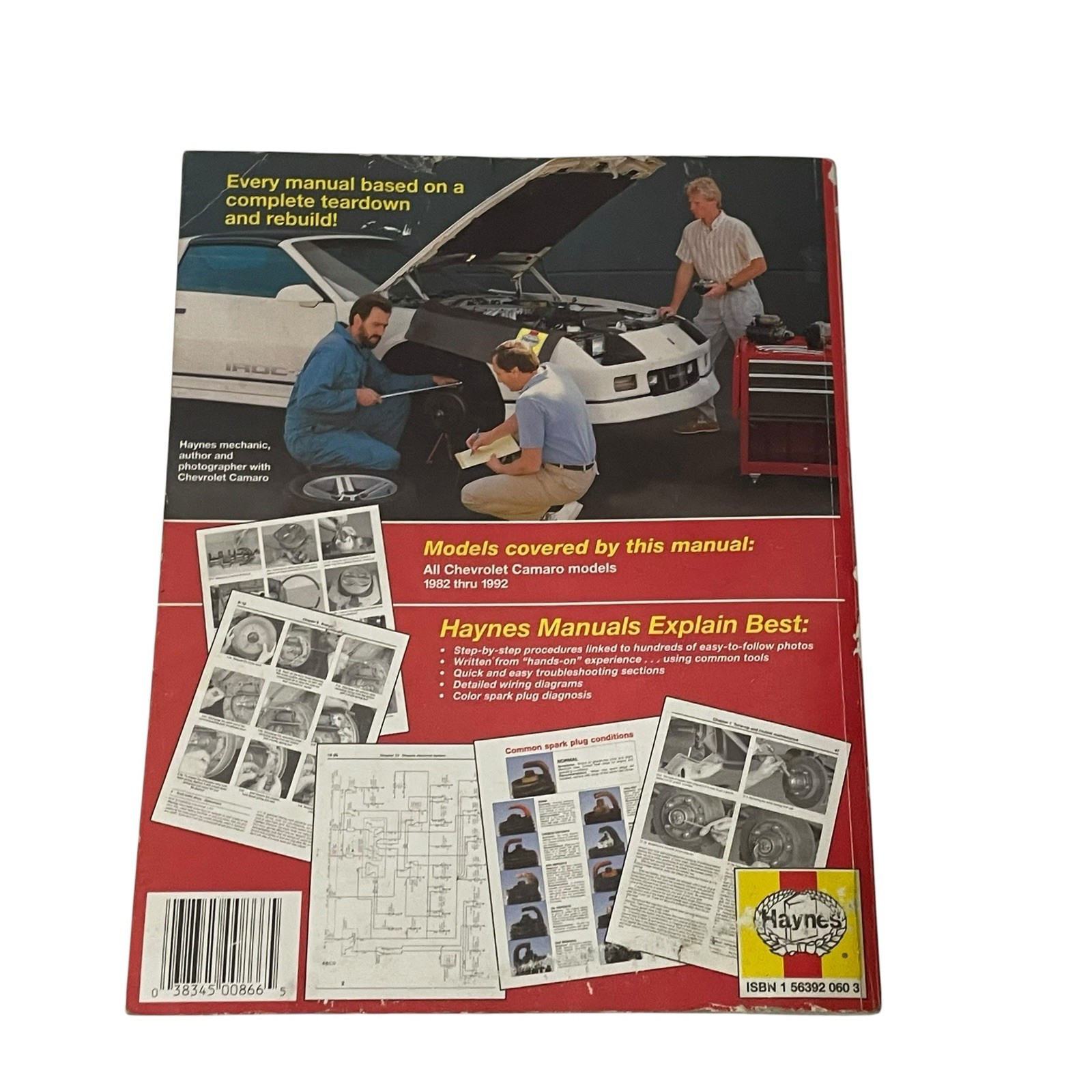 Chevrolet Camaro Haynes Repair Manual 1982 Thru 1992 All Models # 866 24016