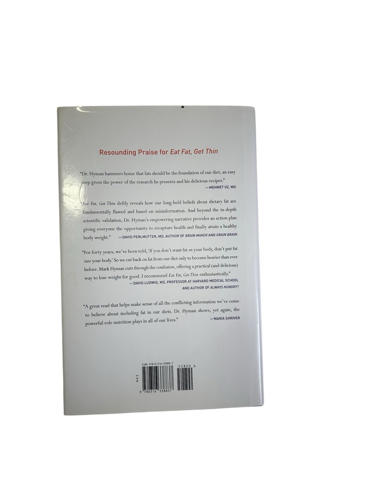 Mark Hyman MD 2 Book Set HC Eat Fat Get Thin & The Blood Sugar Solution Diet