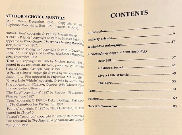 Michael Bishop. Author’s Choice Monthly 15. #122 of 300 Copies. Hardcover.