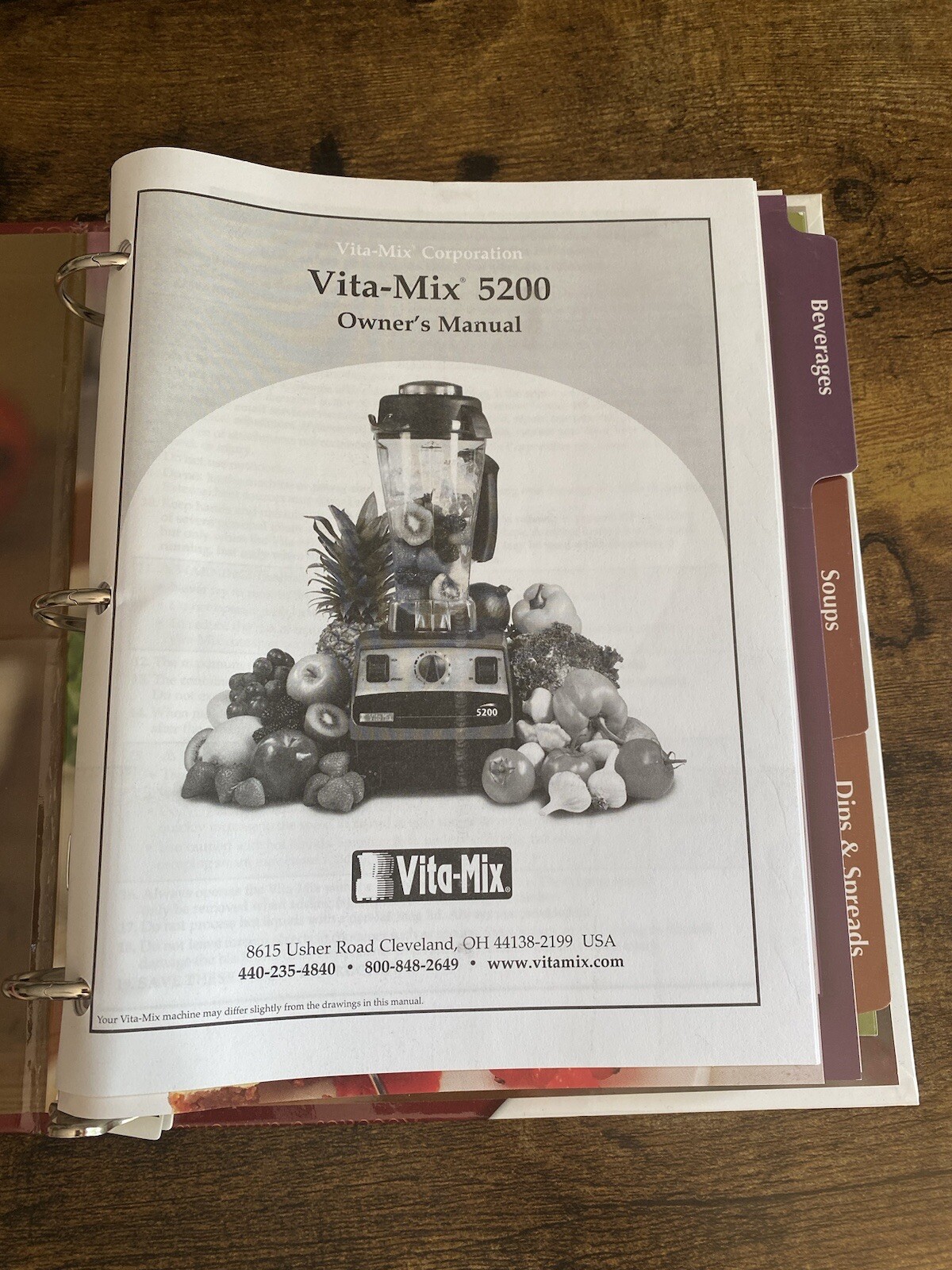 Vintage 2009 Vita-Mix 5200 Owner’s Manual Cookbook Recipes Cook Book Cooking