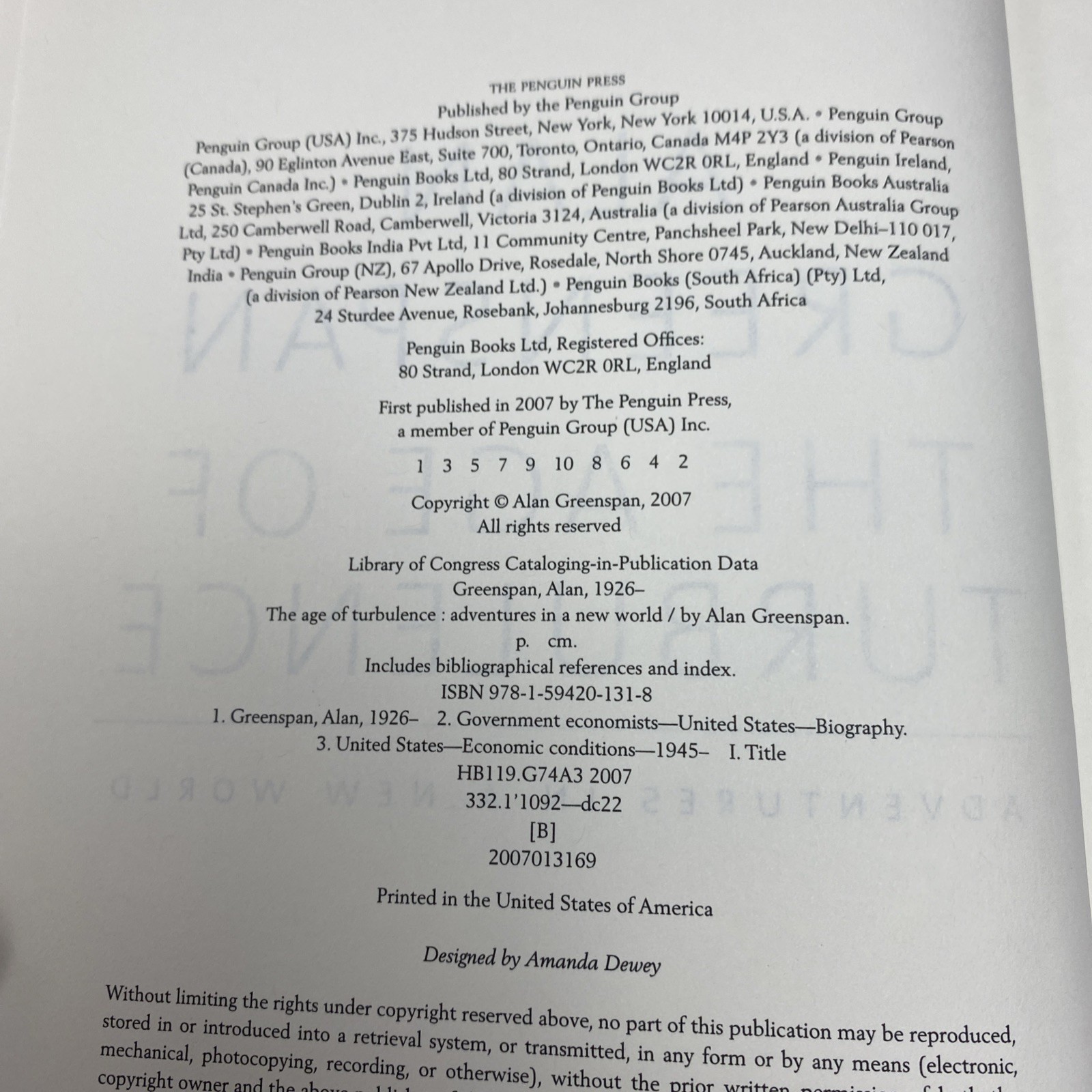 Alan Greenspan, The Age Of Turbulence Book, MULTIPLE BOOKS SHIP FREE