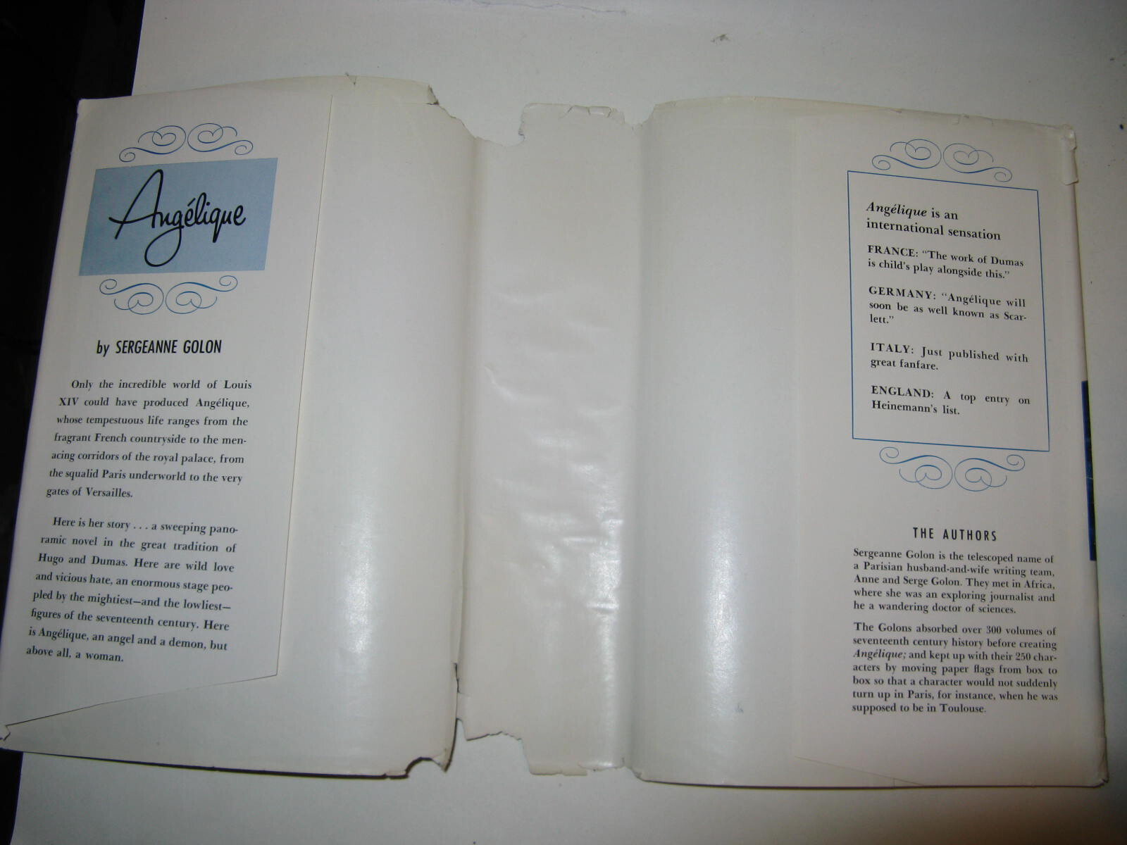 Angelique book 1 by Sergeanne Golon hardcover book with dustjacket by Lippincott
