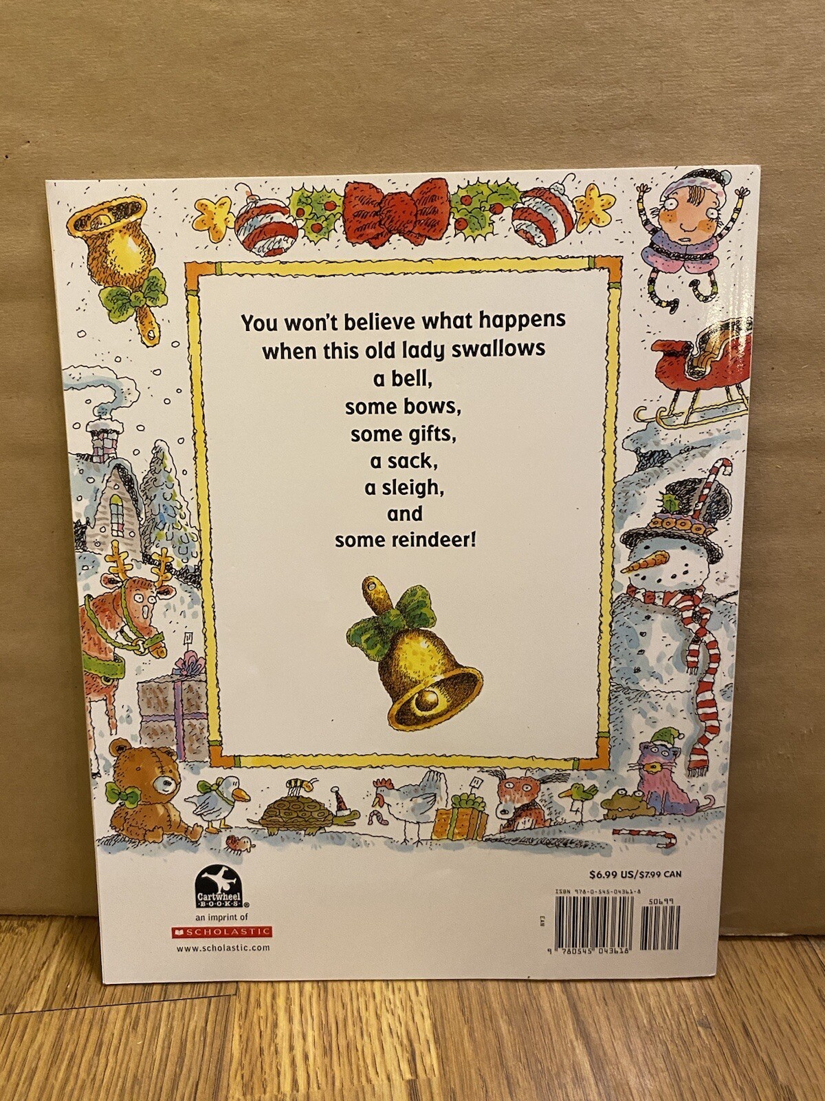 Vintage 4 Kids Christmas Themed Picture Books Bundle. There Was An Old Lady.