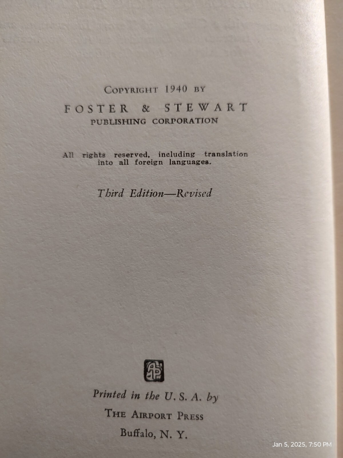 Aeronautics Simplified, Ernest G. Vetter, USNR, 172 pages, © 1940, 3rd Printing