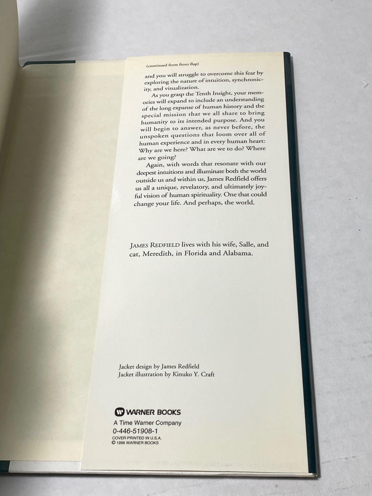 The Tenth Insight by James Redfield 1996 FIRST EDITION/PRINTING HC/DJ
