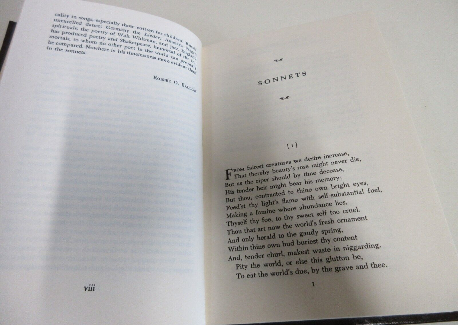 The Sonnets of William Shakespeare – Crown Publishers – 88 Pages – Vintage, 1961