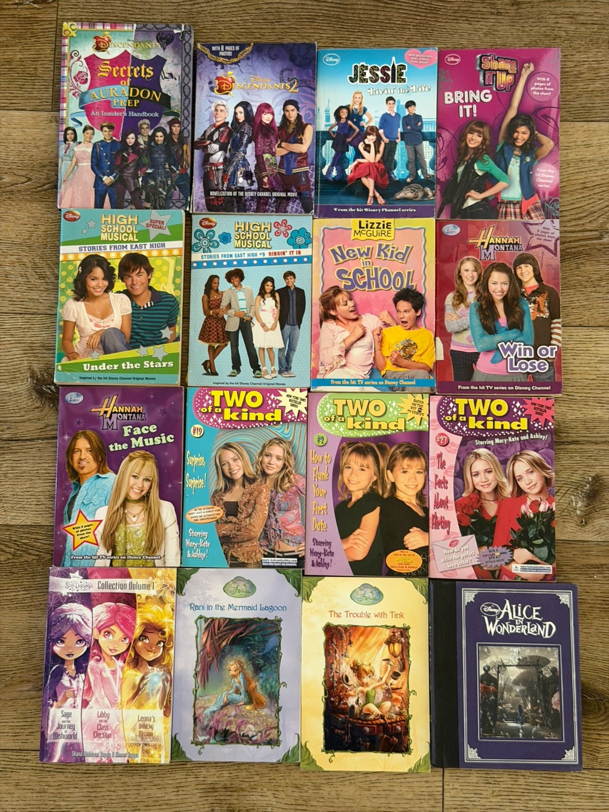 Disney Girls Book Lot 16 Descendants Hannah Montana HSM Jessie Fairies
