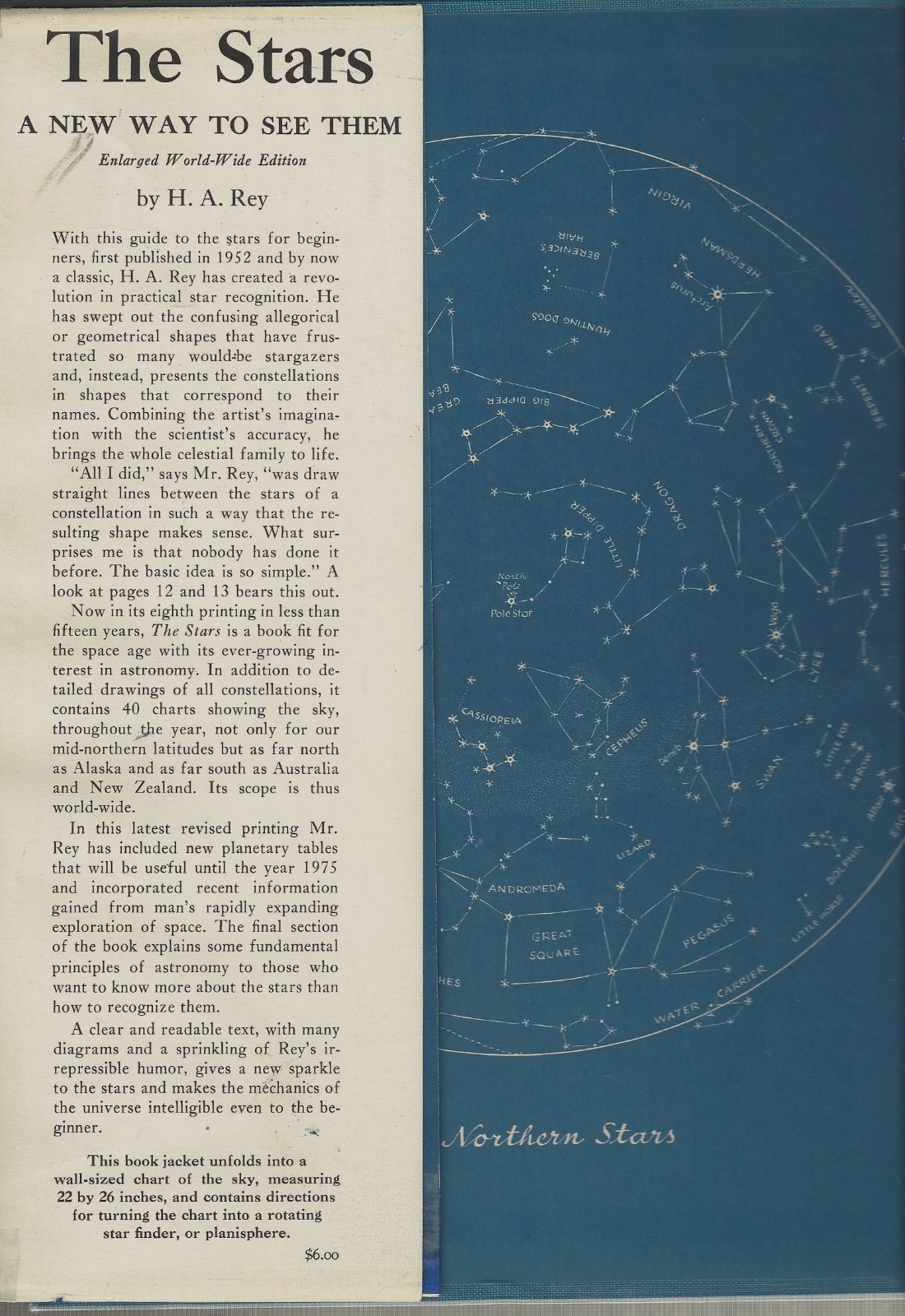 „THE STARS, A NEW WAY TO SEE THEM“ ~1966~ DUST COVER=STAR MAP~HARDBACK~161 PAGES